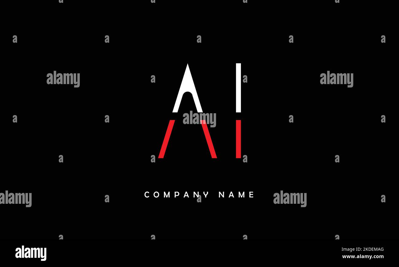 AI, IA Abstract Letters Logo Monogramm Stock Vektor