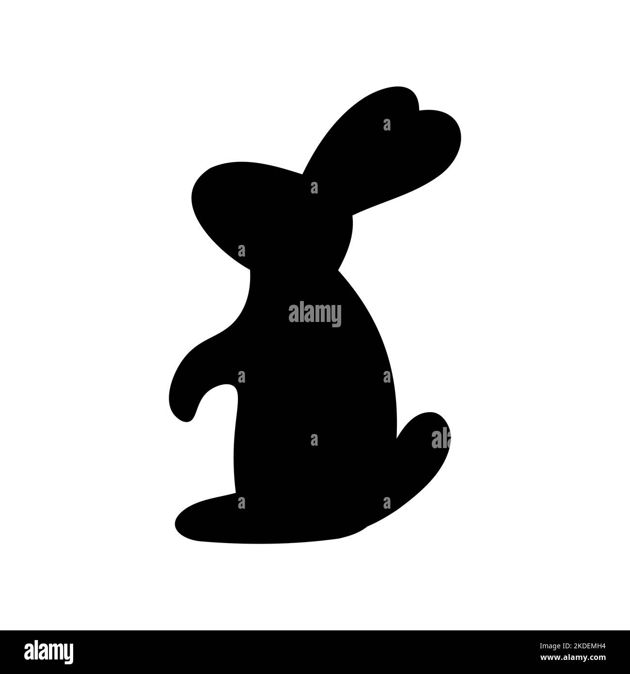 Osterhase Silhouette. Niedliche Cartoon-Kaninchen für Grußkarten oder Aufkleber. Vektor lustige Logo-Design. Stock Vektor