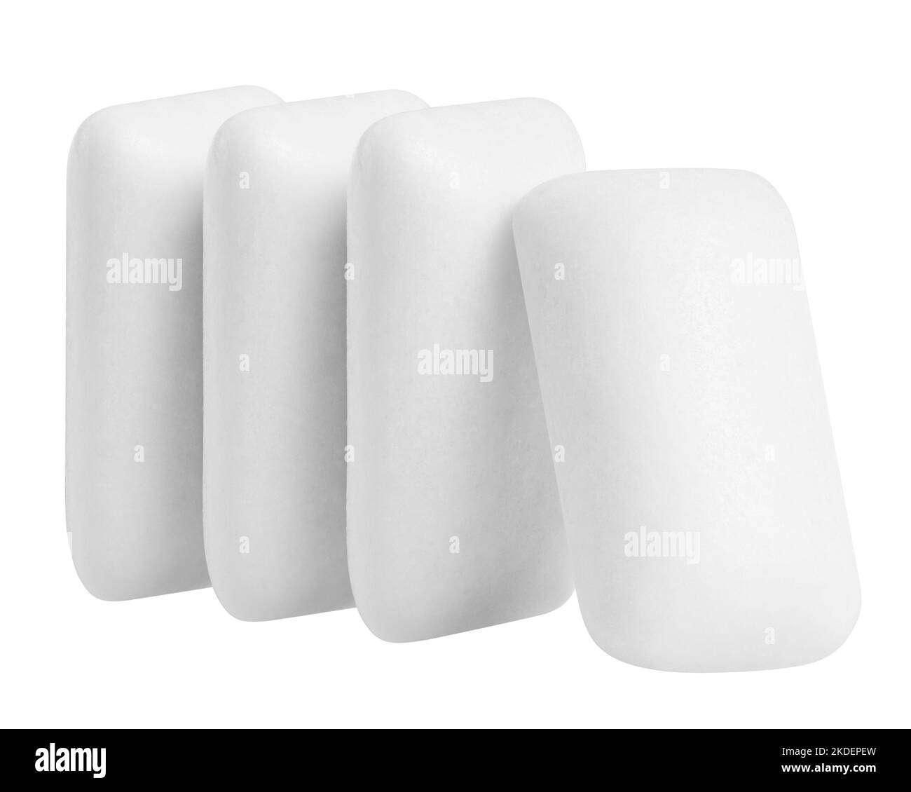 Kaugummi isoliert auf weißem Hintergrund, Schnittpfad, volle Schärfentiefe Stockfoto