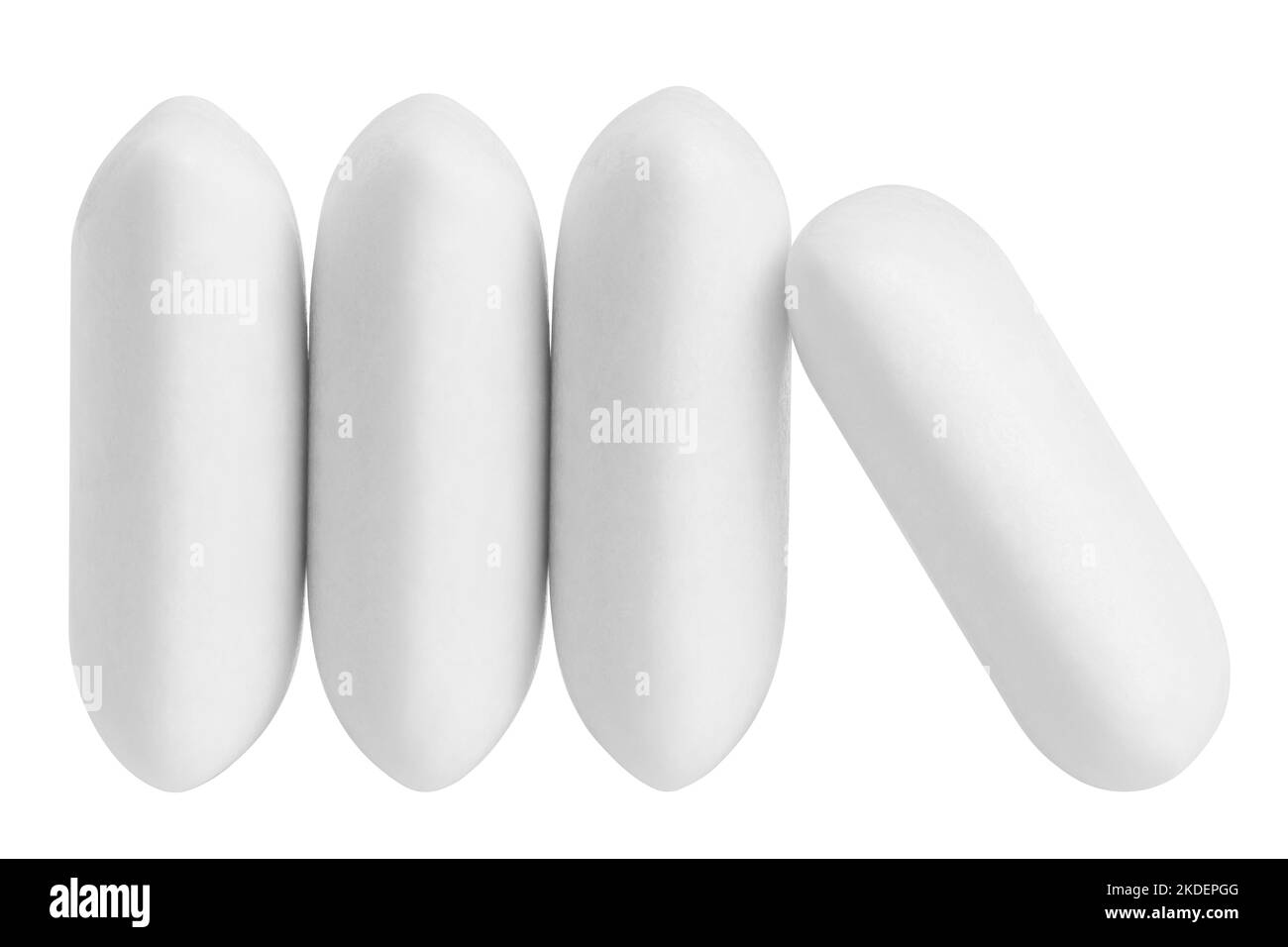 Kaugummi isoliert auf weißem Hintergrund, Schnittpfad, volle Schärfentiefe Stockfoto