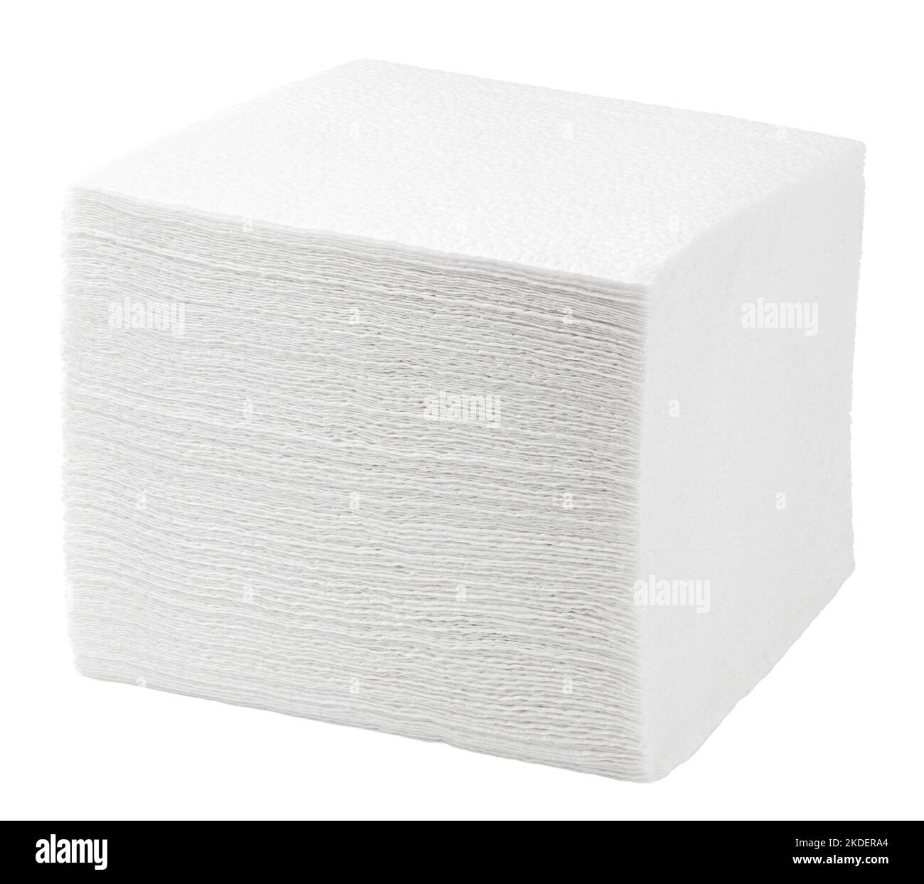 Papierserviette isoliert auf weißem Hintergrund, Schnittpfad, volle Schärfentiefe Stockfoto