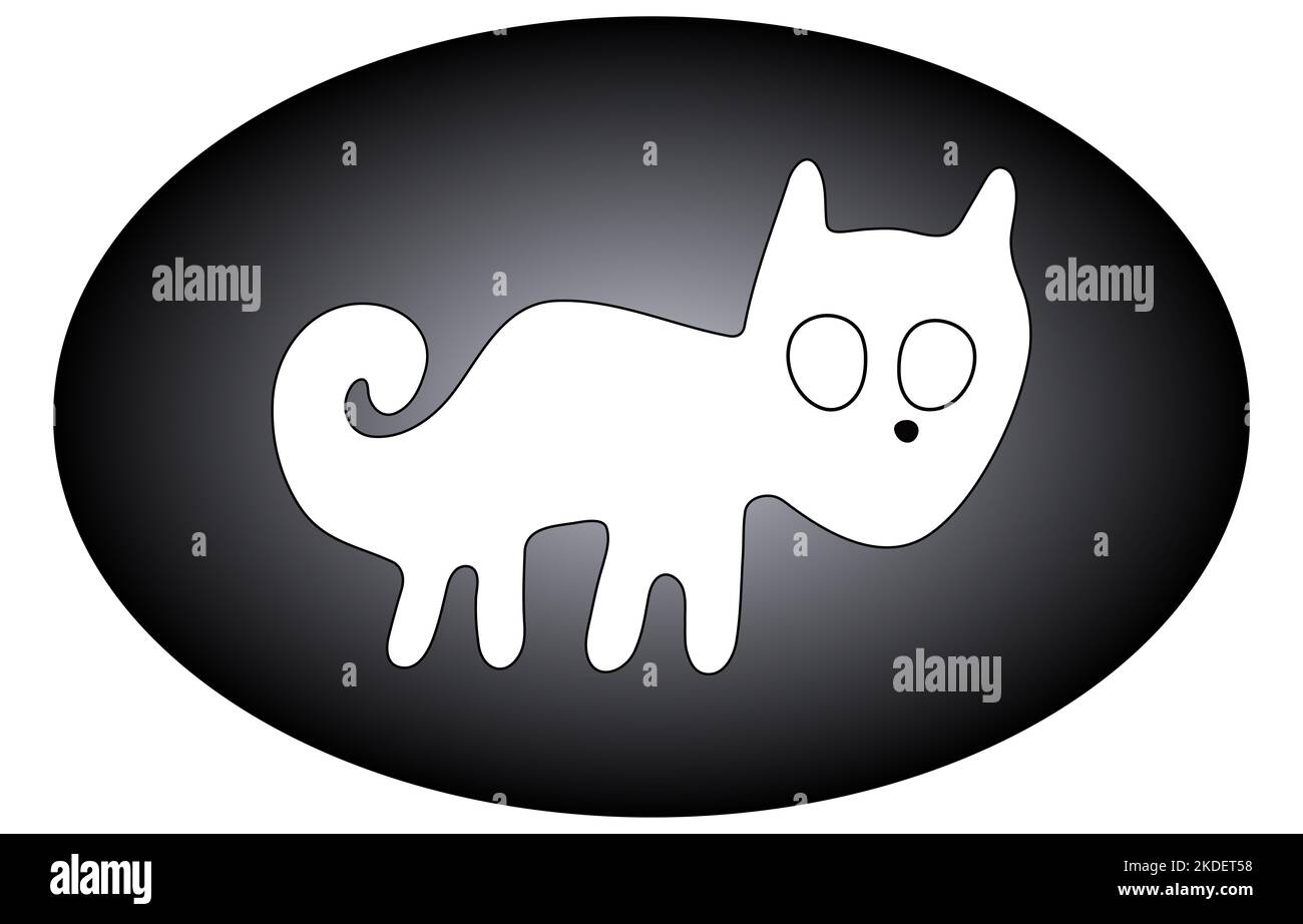 Geoglyphe der Katze aus Nazca, der Nazca-Linie, Nazca-Wüste, Peru Stockfoto