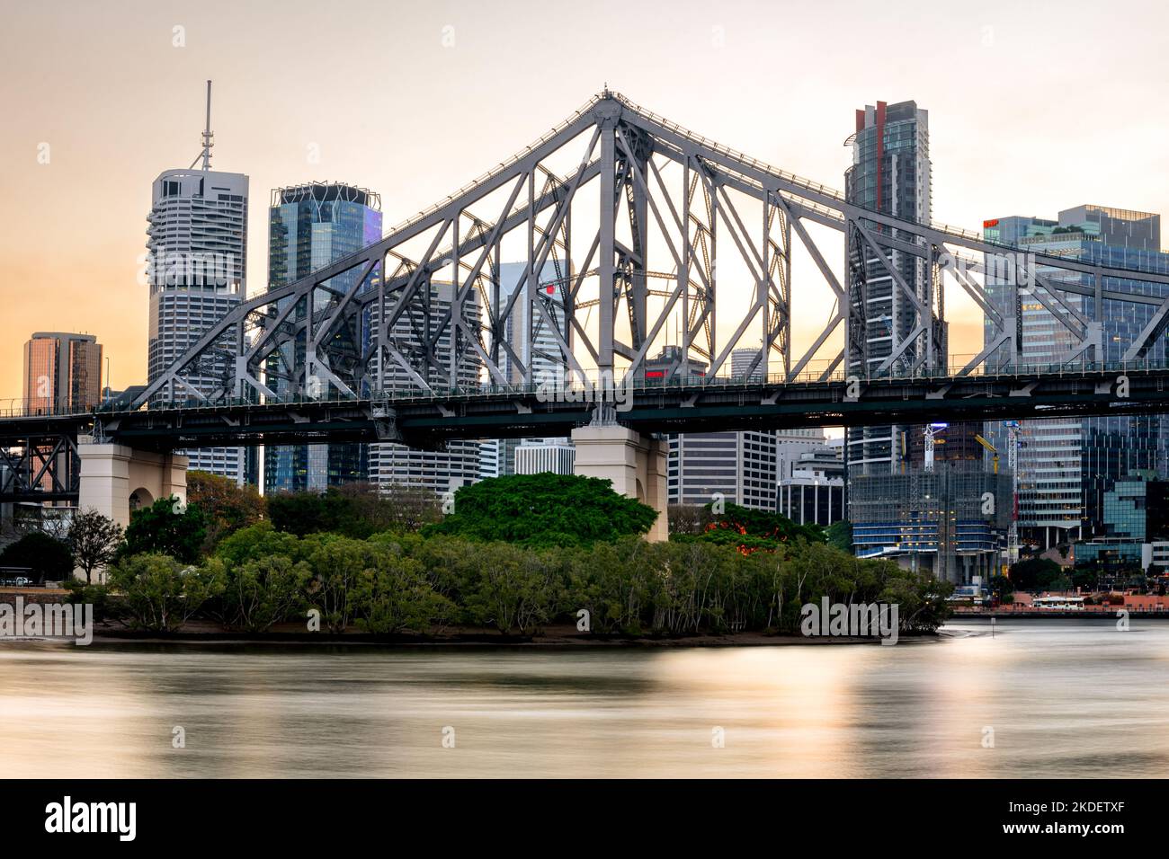 Story Bridge in Brisbane, die zum Weltkulturerbe gehört. Stockfoto