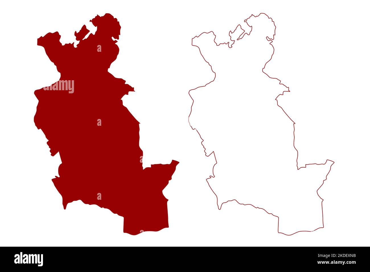 Welwyn Hatfield nicht-Metropolregion, Bezirk (Vereinigtes Königreich Großbritannien und Nordirland, zeremonielle Grafschaft Hertfordshire oder Herts, en Stock Vektor