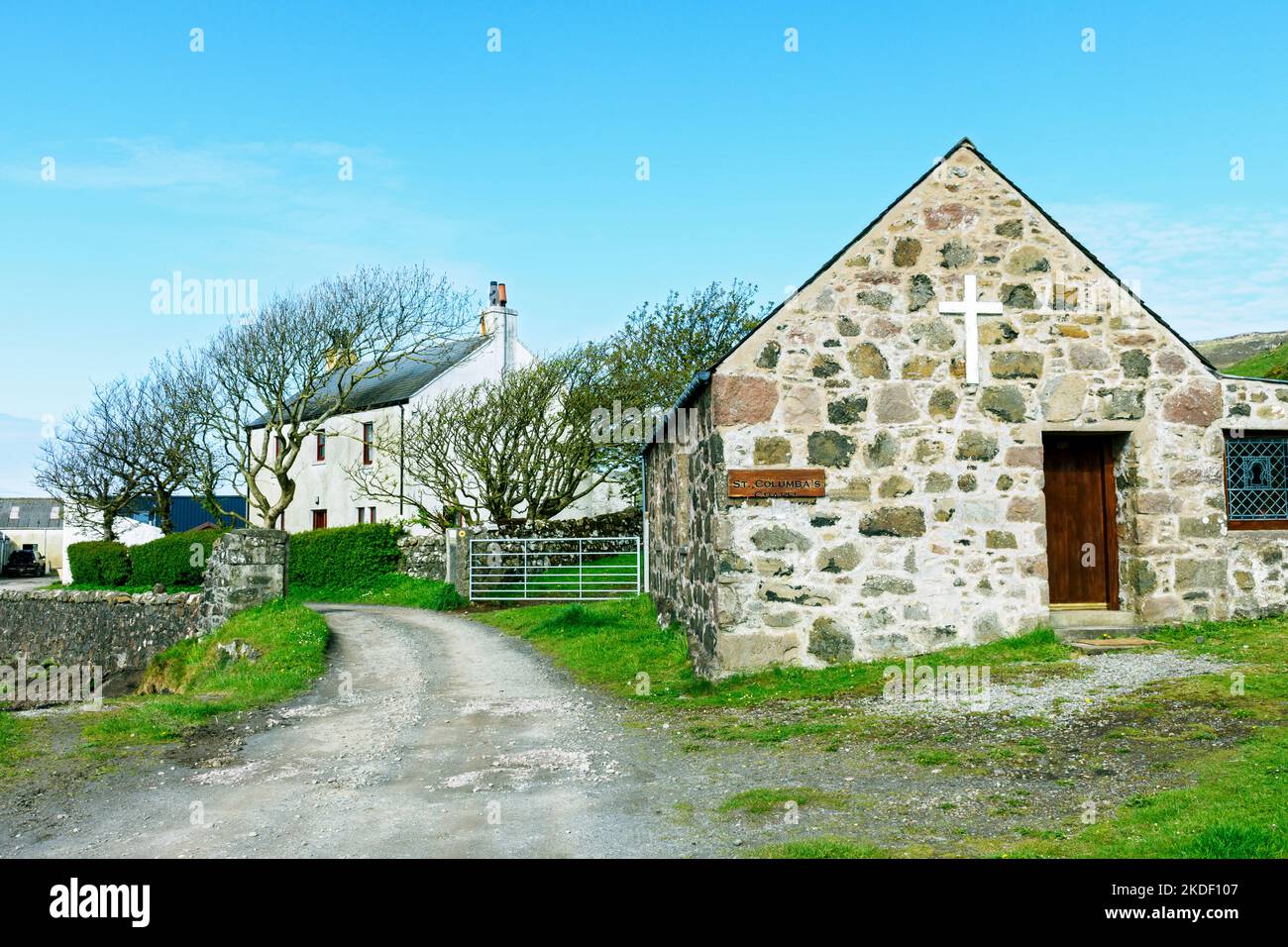 St. Columba's Chapel auf der Isle of Canna, Schottland, Großbritannien Stockfoto