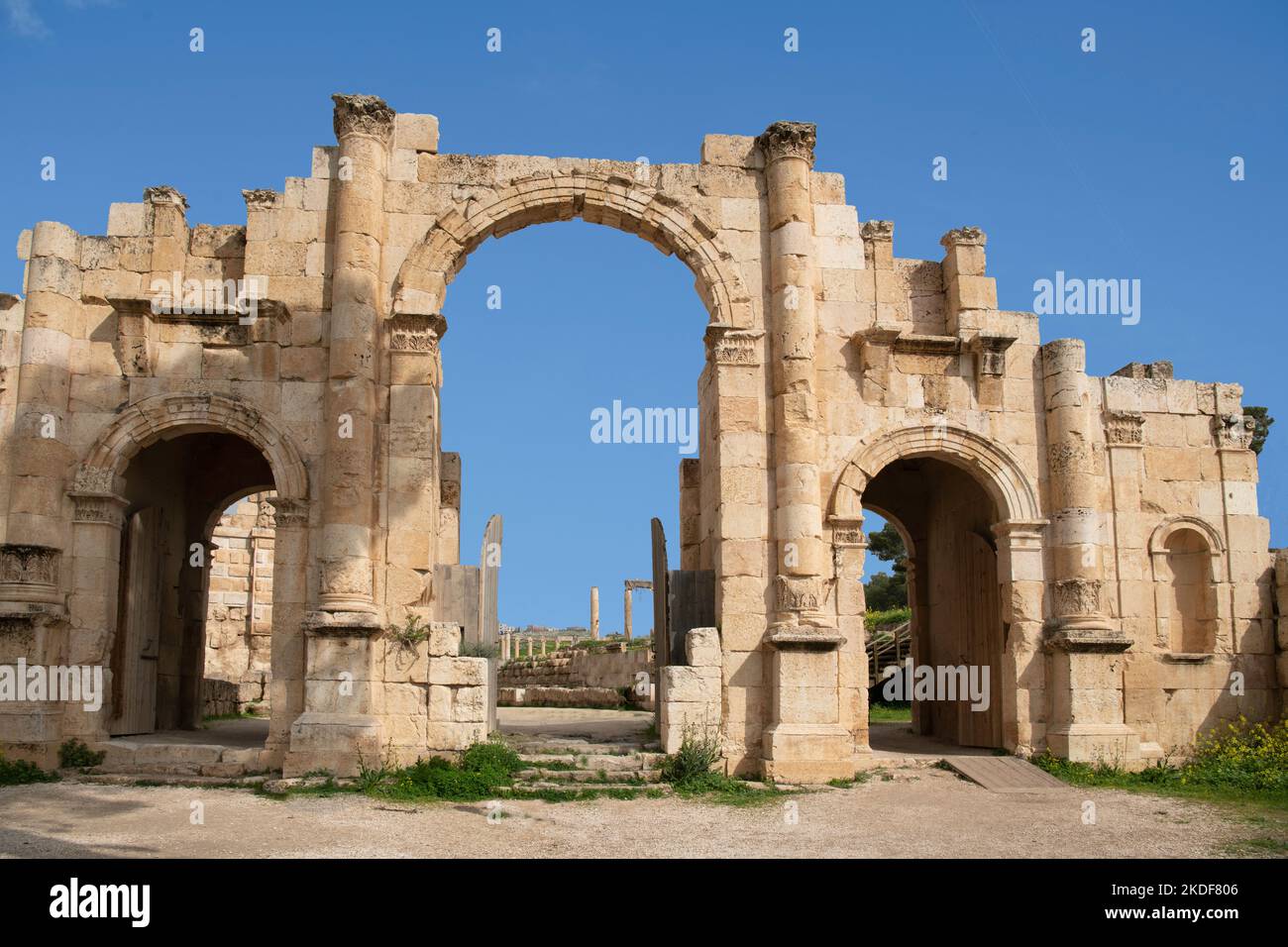 Südtor Jerash Jordan. Stockfoto