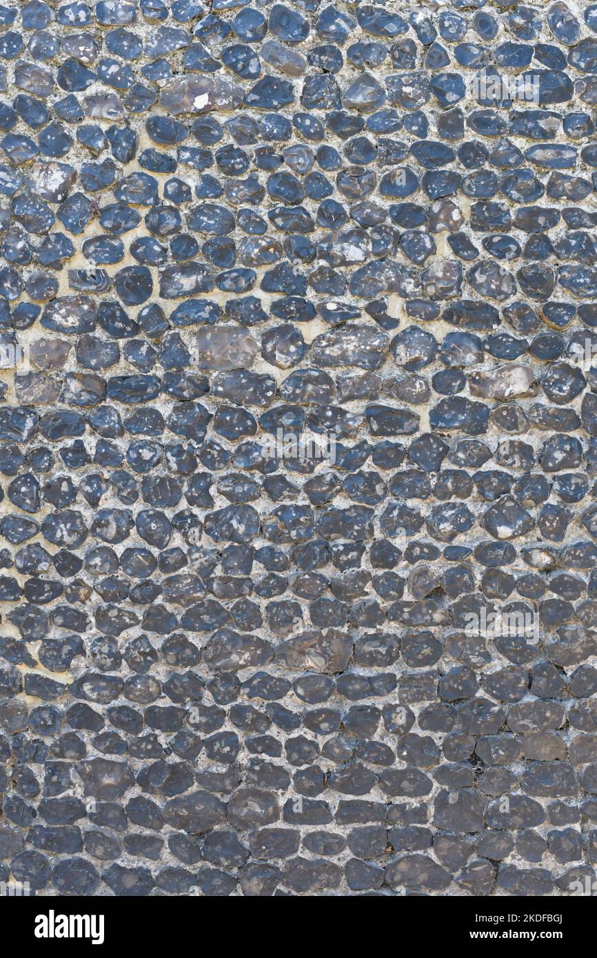 Knapped Flint Wall, Kent, England, Großbritannien Stockfoto
