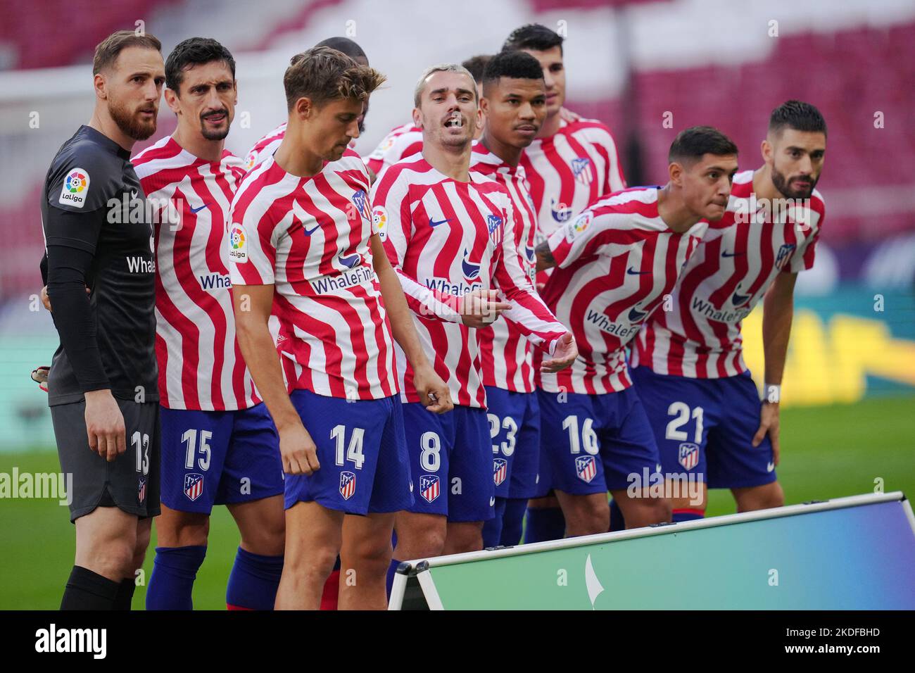 Atletico de Madrid Team-Gruppe während des La Liga-Spiels zwischen Atletico de Madrid und RCD Espanyol spielte im Civitas Metropolitano Stadium am 06. November 2022 in Madrid , Spanien. (Foto von Colas Buera / PRESSIN) Stockfoto