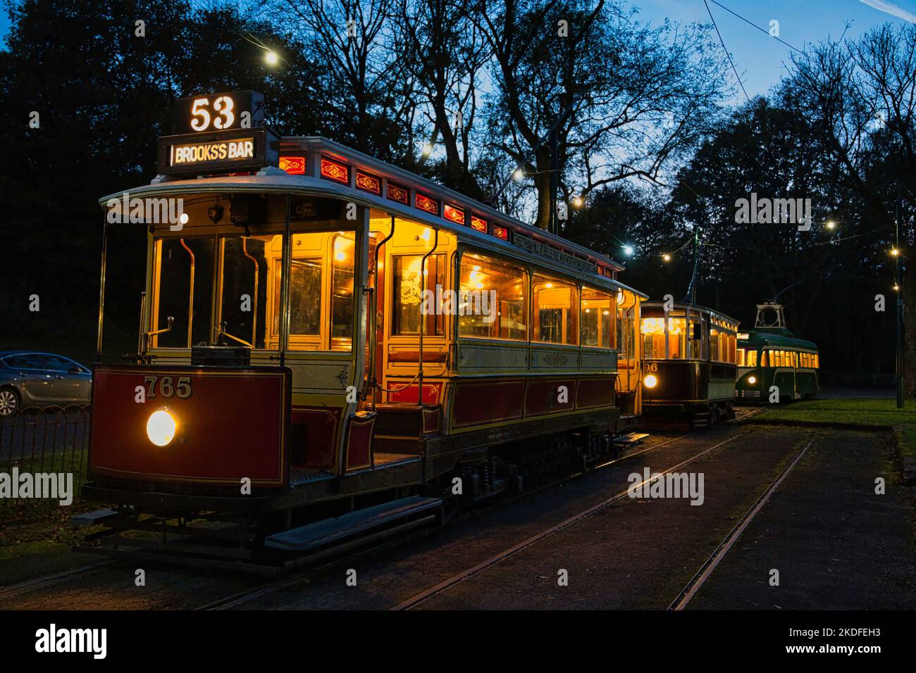 Manchester Corporation Tram 765 in der Heaton Park Tramway, Manchester, Großbritannien Stockfoto