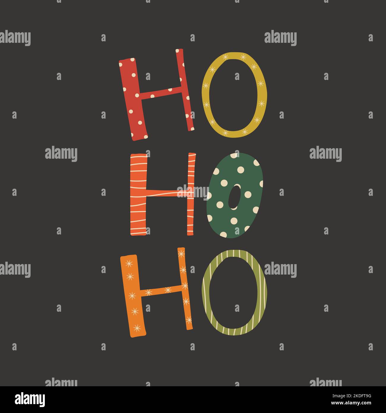 Ho ho ho abstrakte Schriftzug Weihnachten Grußkarte Konzept. Vektorgrafik Stock Vektor