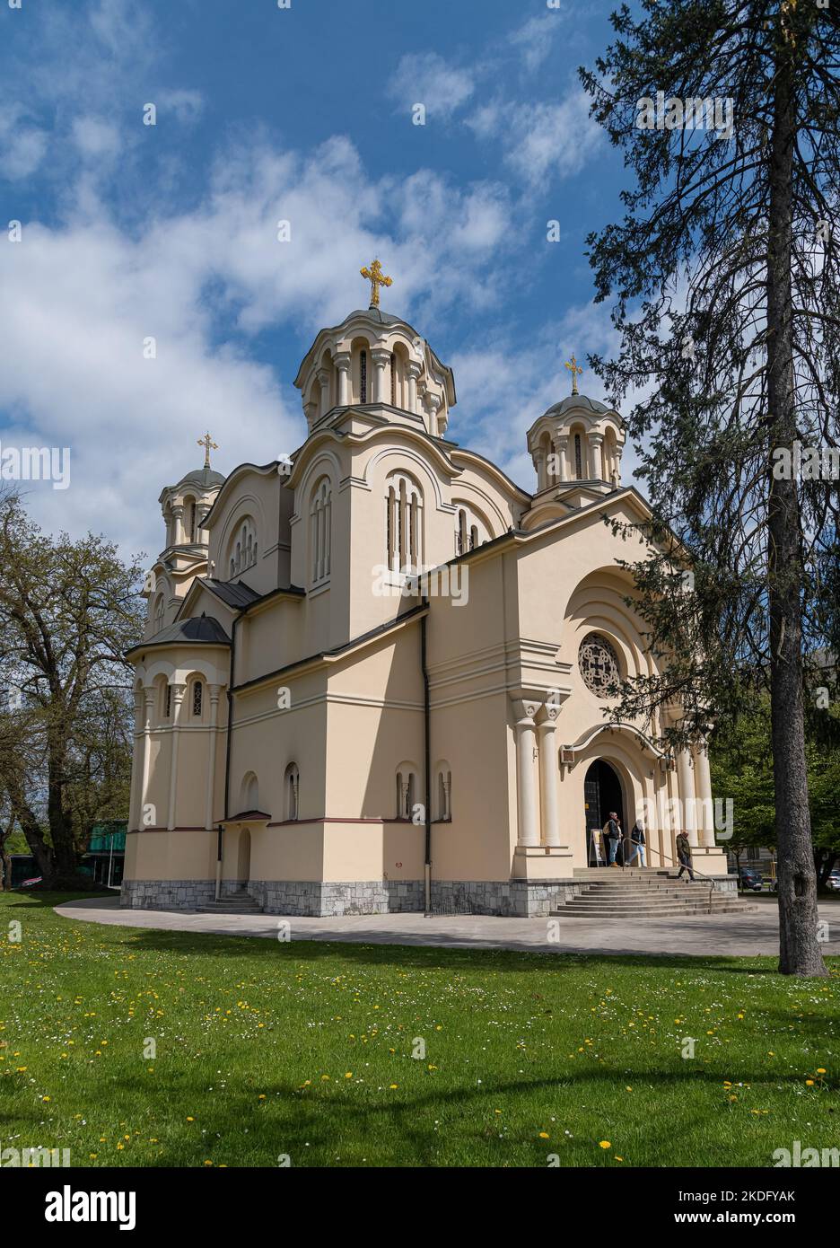 Die Kathedrale der Heiligen Kyrill und Methodius im Trubar Park, Ljubljana, Slowenien Stockfoto