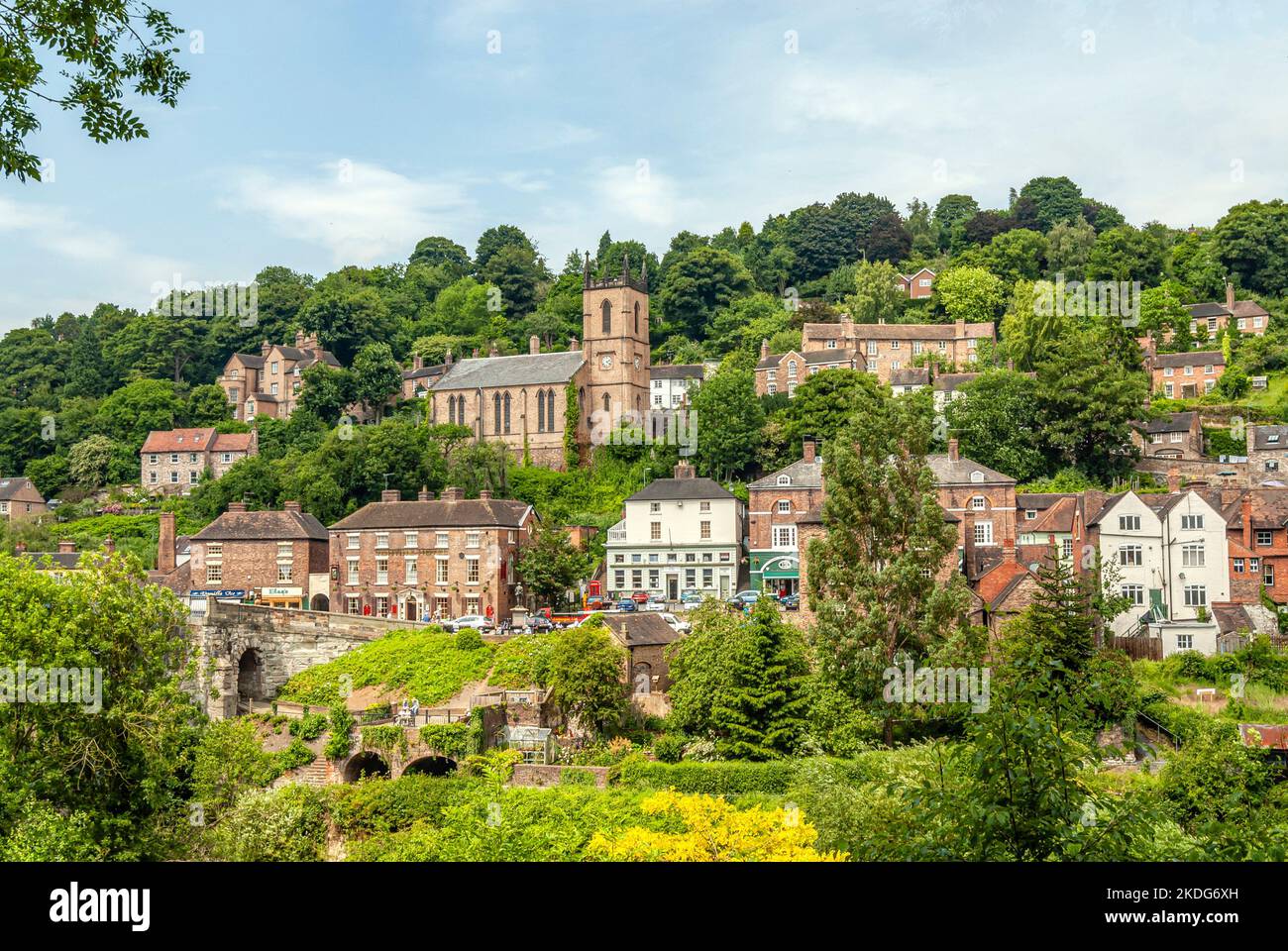 Dorf Ironbridge an der Ironbridge Gorge, Shropshire, England Stockfoto