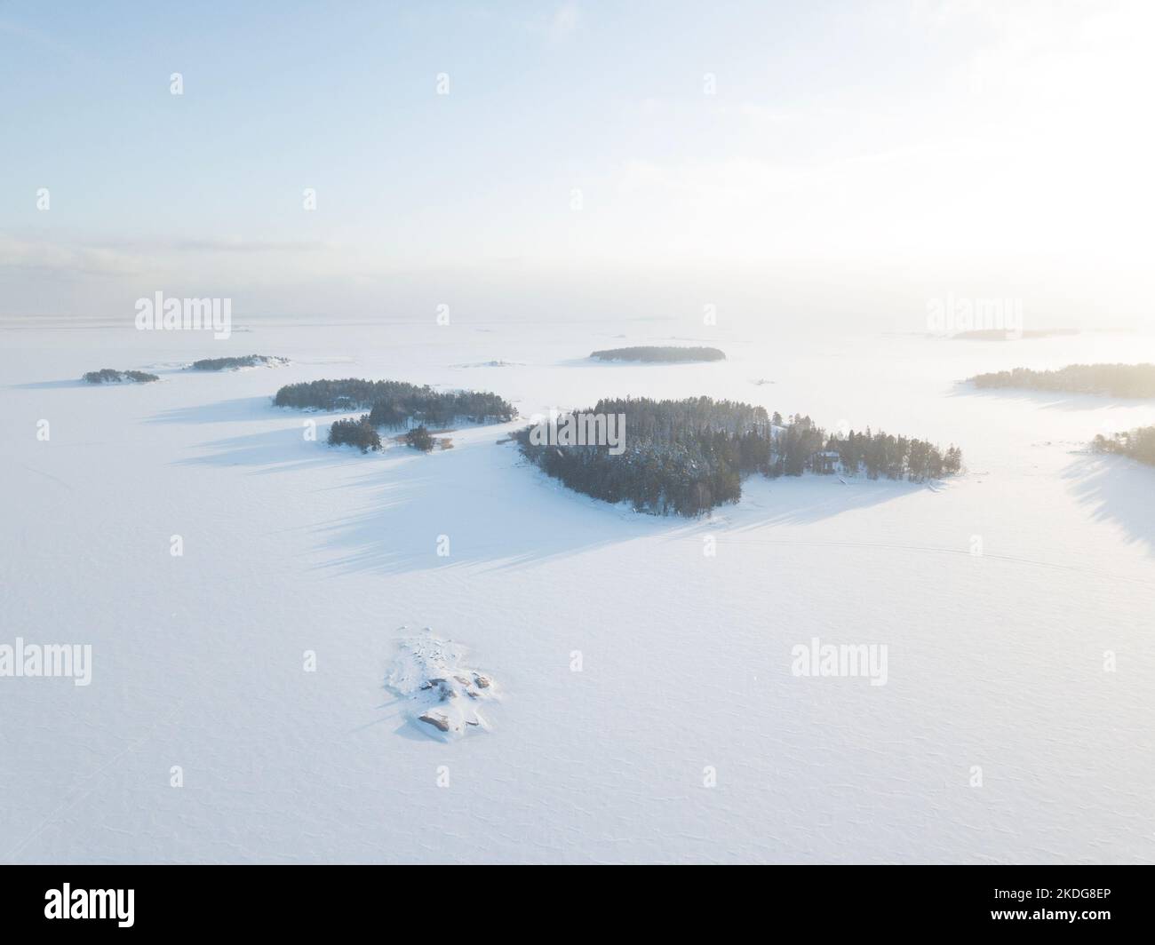 Winter in den finnischen Inselgruppen Stockfoto