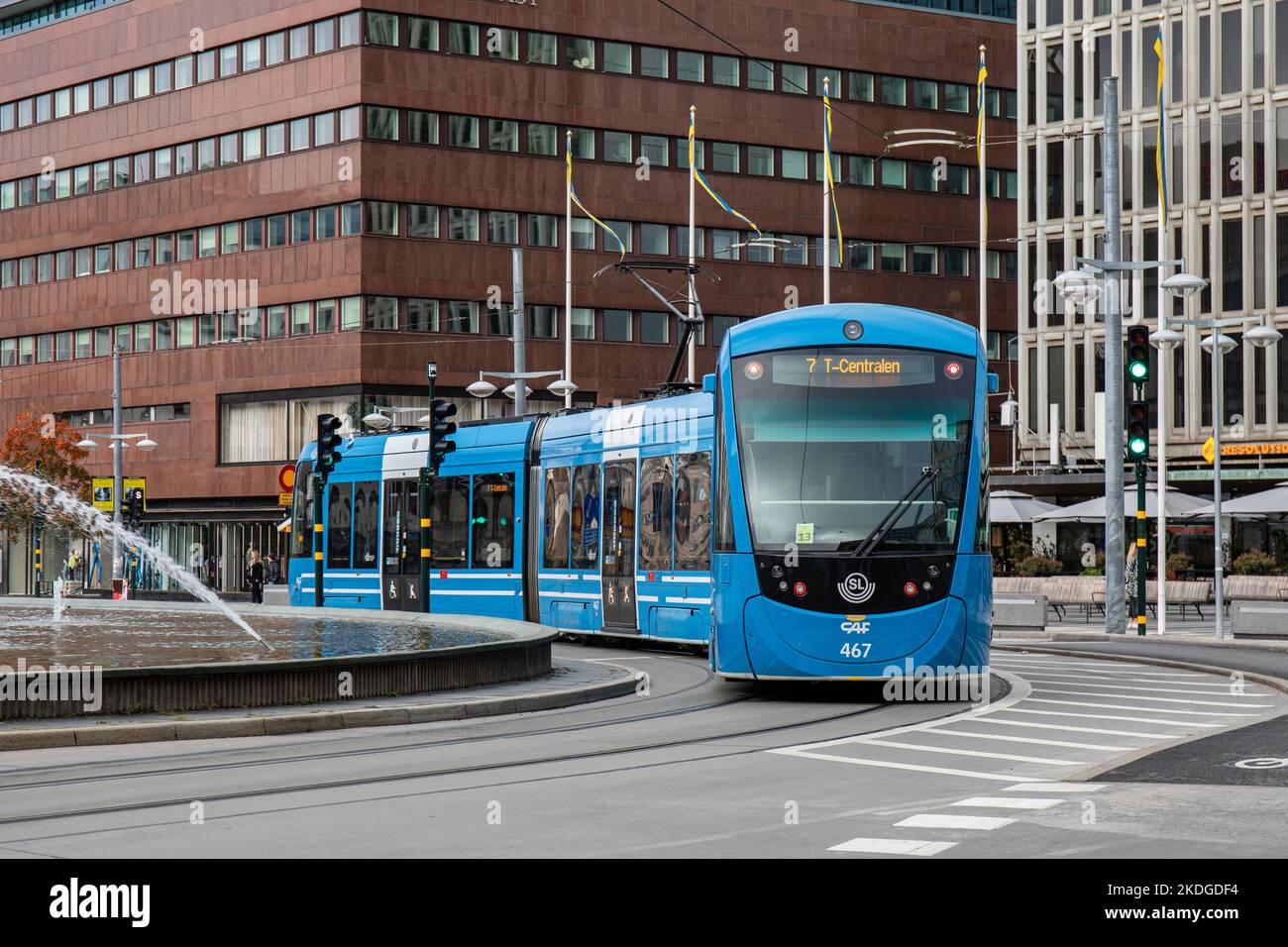 Straßenbahnlinie 7 oder Spårväg City in Sergels torg, Stockholm, Schweden Stockfoto