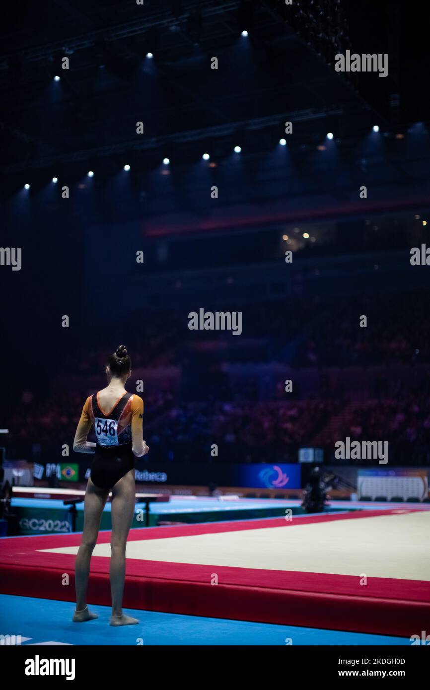 Liverpool, Großbritannien. 06.. November 2022. Liverpool, England, November 6. 2022 Naomi Visser (NED) tritt beim Apparat-Finale bei den FIG-Turnweltmeisterschaften in der M&S Bank Arena in Liverpool, England an.Dan O' Connor (Dan O' Connor/SPP) Quelle: SPP Sport Pressefoto. /Alamy Live News Stockfoto