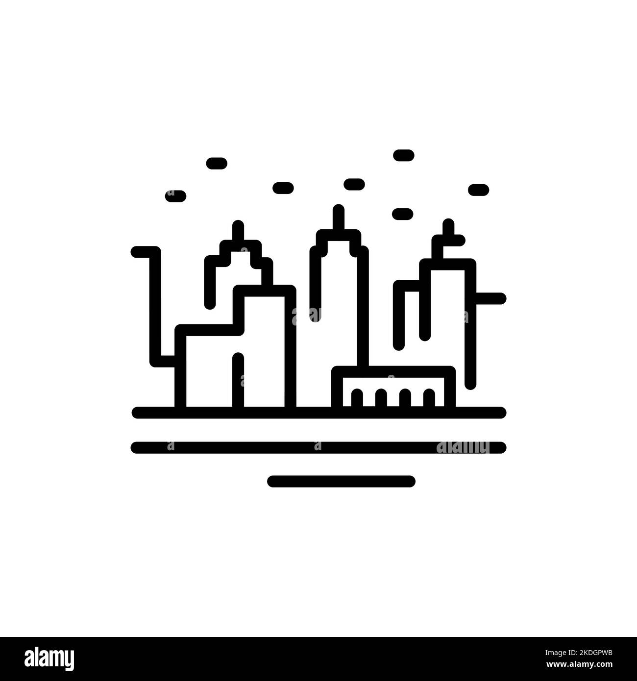 Urbanism Symbol mit schwarzer Linie. Naturlandschaft. Piktogramm für Webseite. Stock Vektor
