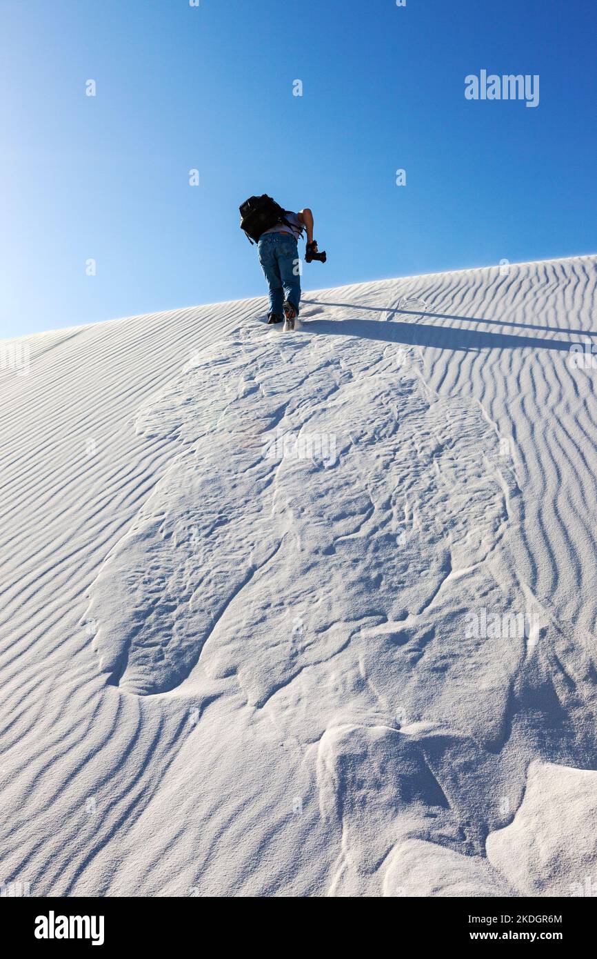 Erkunden Sie Den White Sands National Park, New Mexico Stockfoto