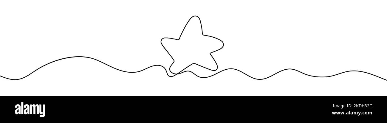 Stern ein Zeilensymbol. Hintergrund für einzeilige Zeichnung. Kontinuierliche Linienzeichnung des Sterns. Vektorgrafik. Sternsymbol Stock Vektor