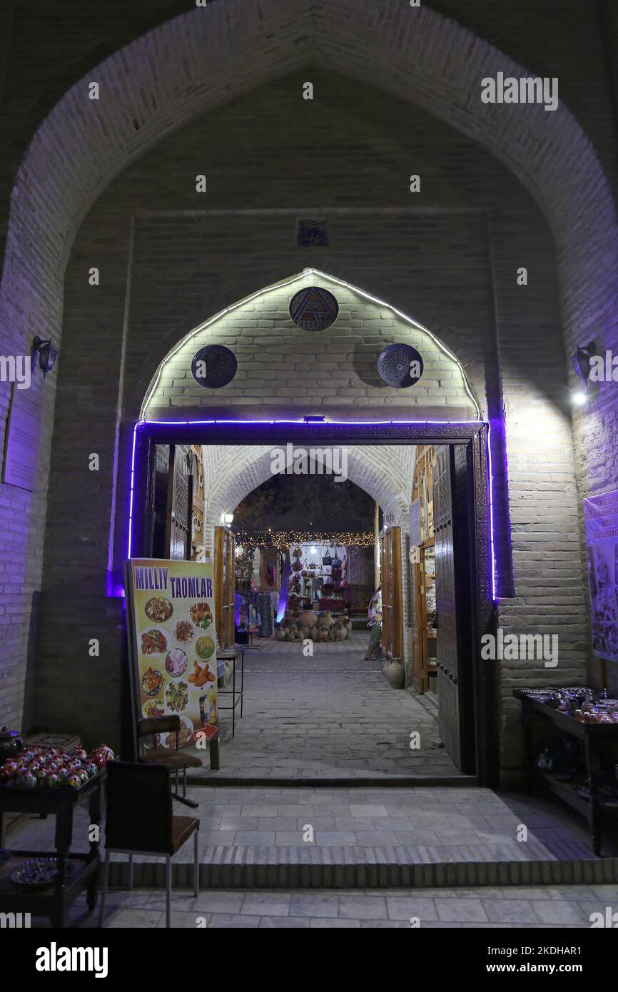 Nughay Caravansaray, Bakhauddin Naqshbandi Street, Historic Centre, Bukhara, Provinz Bukhara, Usbekistan, Zentralasien Stockfoto