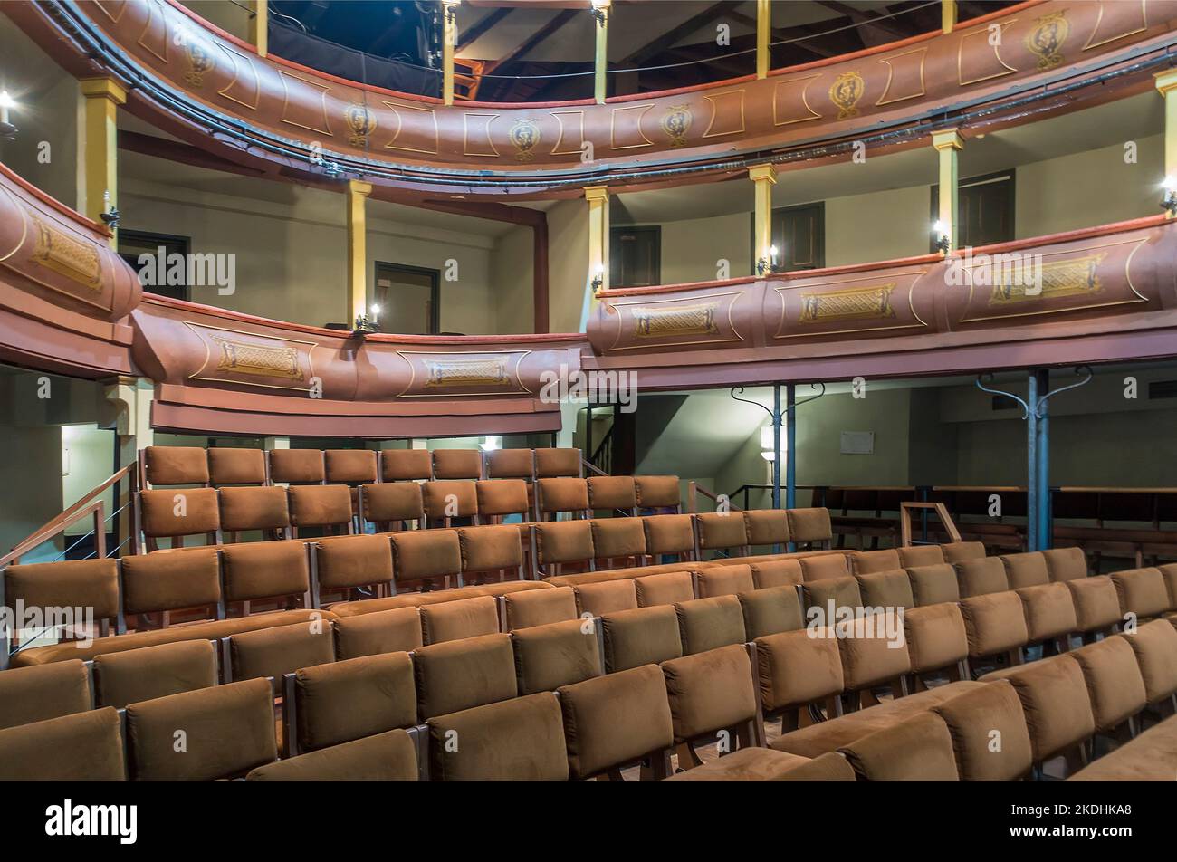Restauriertes altes Theater in Alcala de Henares, Spanien Stockfoto