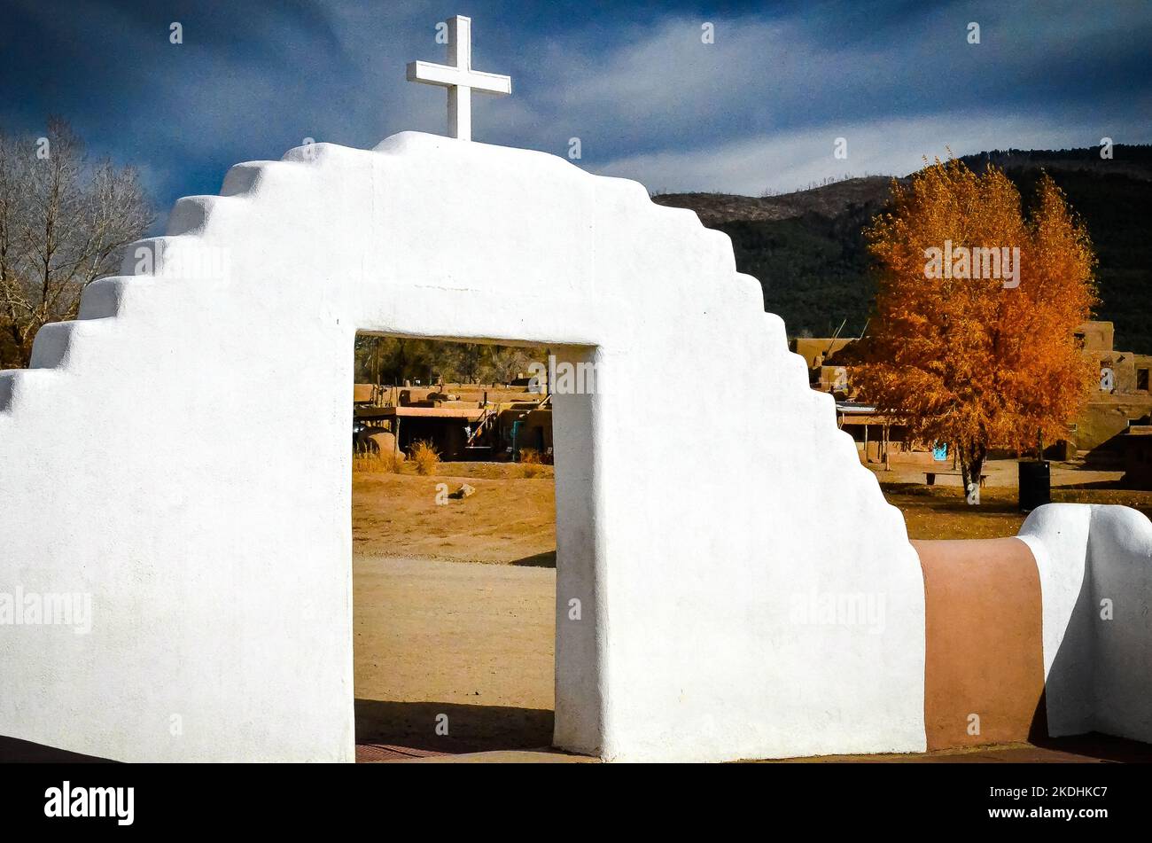 San Geronimo Kirche in Taos Pueblo, New Mexico Stockfoto