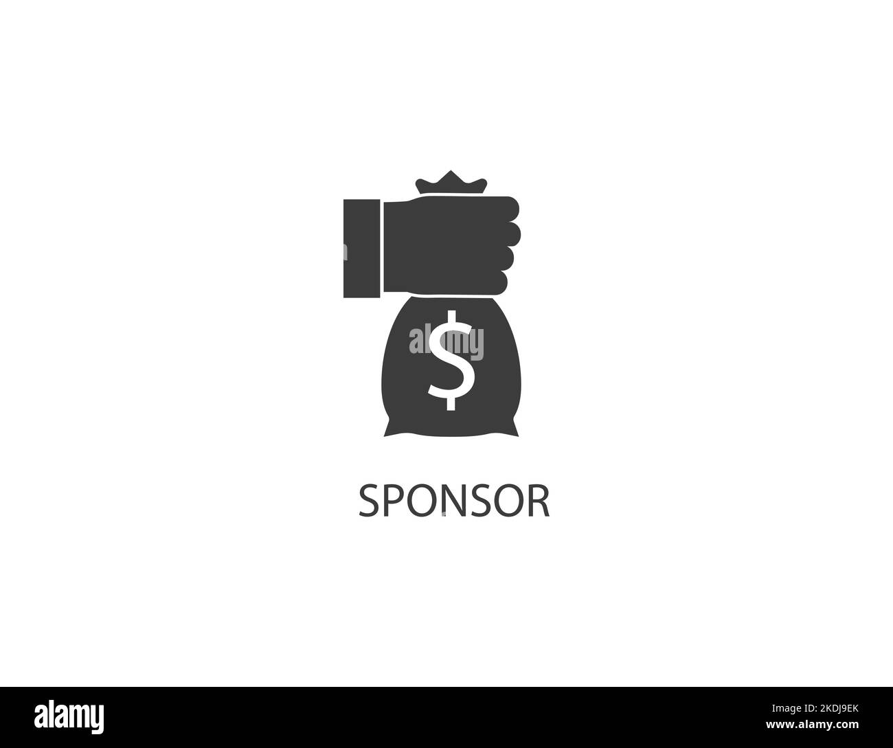 Symbol für Einsparungen, Hand, Sponsor. Vektorgrafik. Stock Vektor