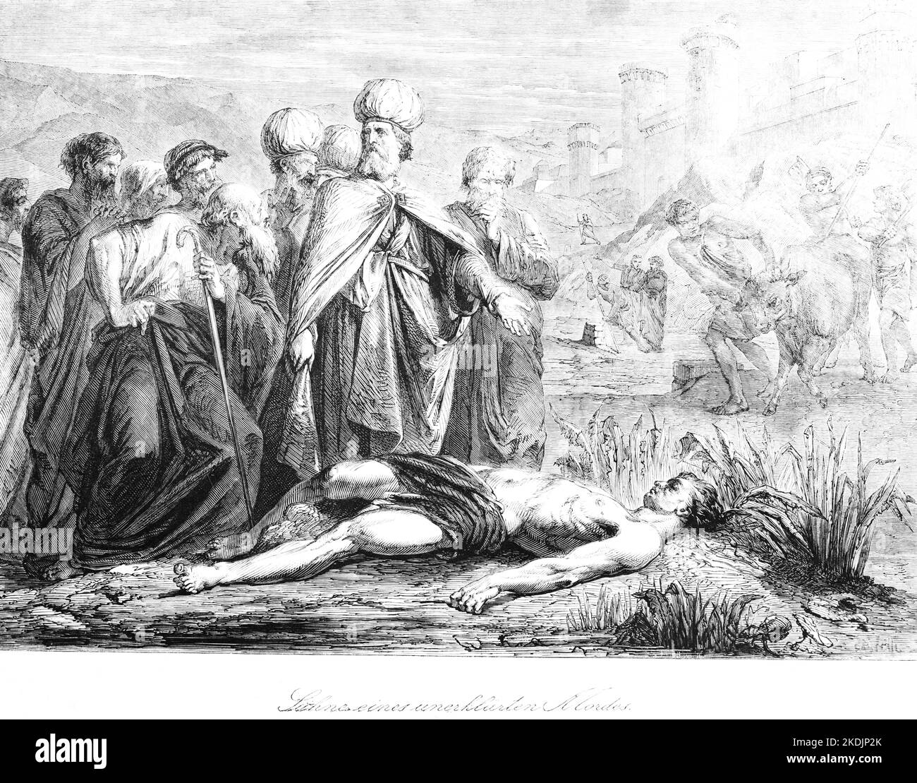 Sühne eines unerklärlichen Mordes, Bibel, Altes Testament, Fünftes Buch Moses Stockfoto
