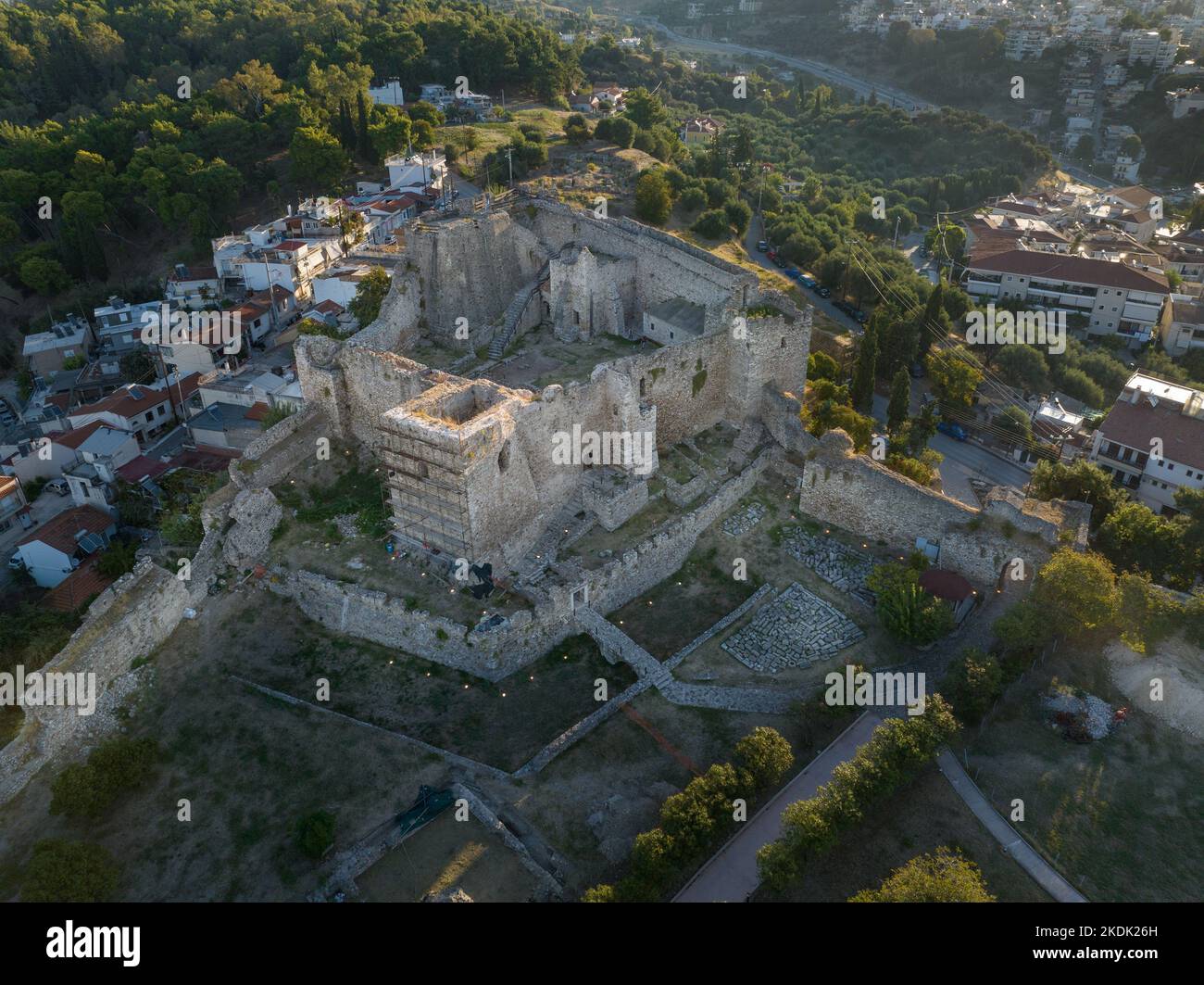 Blick aus der Vogelperspektive auf die Burg Patras in Griechenland Stockfoto