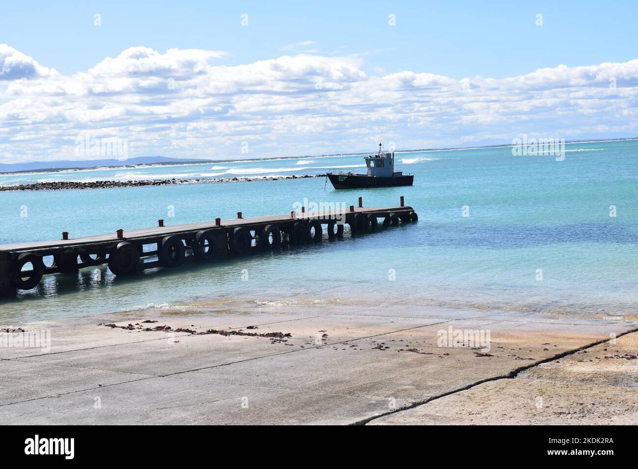 Perfekter Tag im Hafen von Agulhas Stockfoto