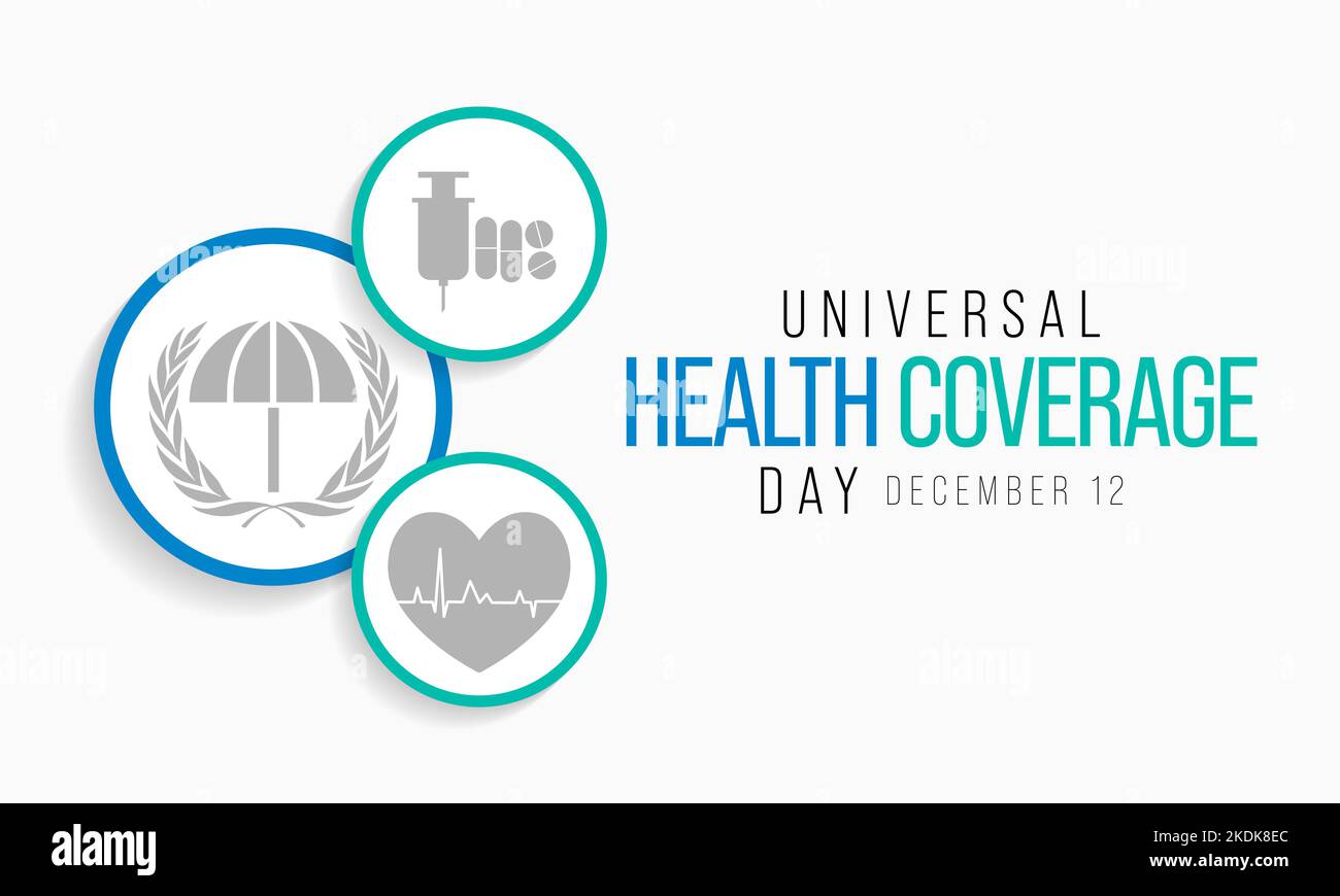 Der Universal Health Coverage Day (UHC) wird jedes Jahr am 12. Dezember beobachtet. Stock Vektor