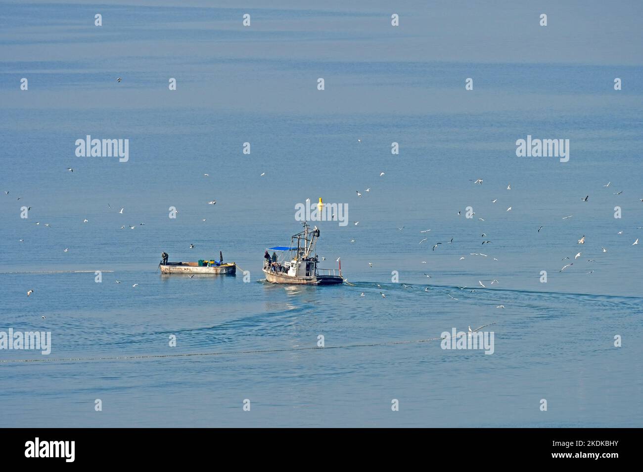Fischerboote - See von Galilee, Israel Stockfoto