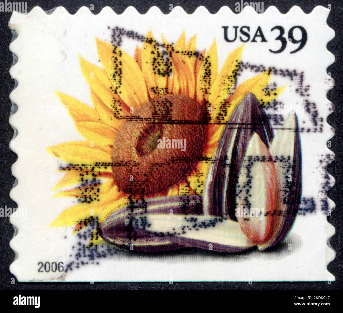 Timbre oblitéré USA , 39, 2006, Tournesol Stockfoto