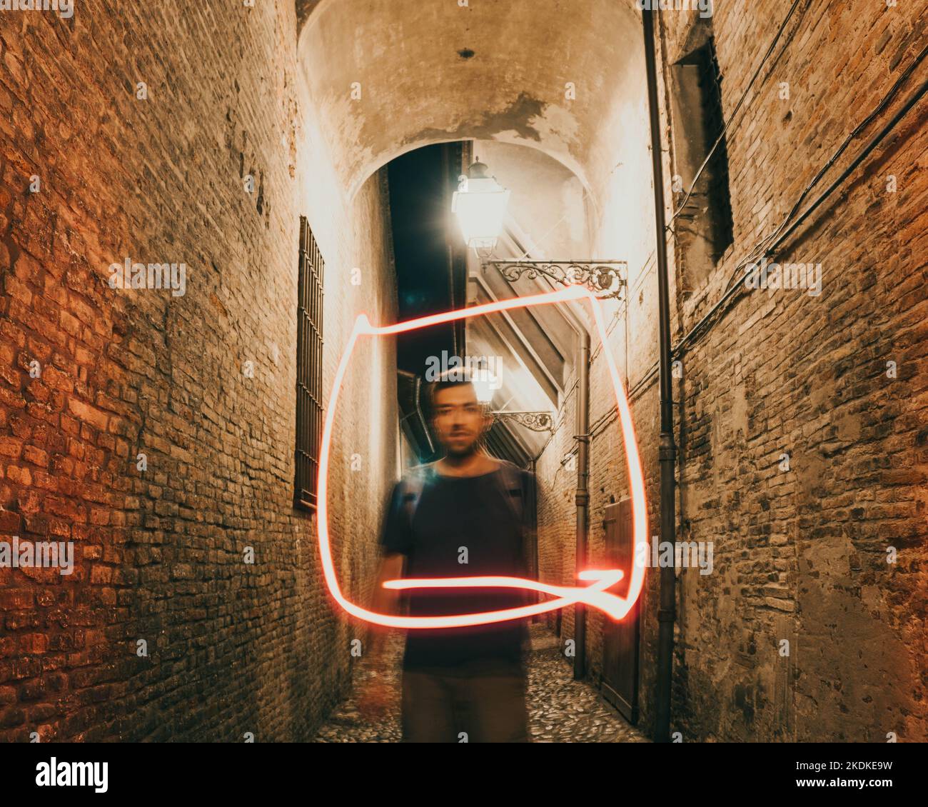 Red Light Frame, Forly, Italien Stockfoto