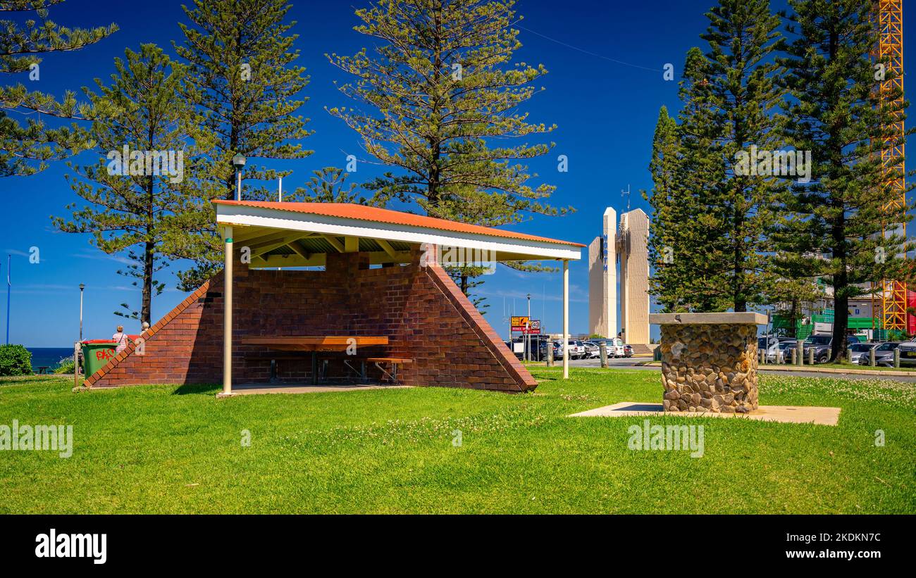 Gold Coast, Queensland, Australien - Picknickplatz am Coolangatta Centaur Memorial Stockfoto