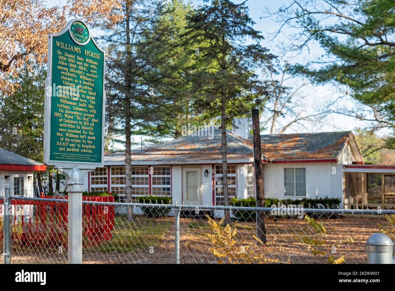 Idlewild, Michigan - das Williams House in Idlewild, einem Ferienort, der bei Afroamerikanern in den Jahren beliebt war, als Segregation die Norm war. Afte Stockfoto