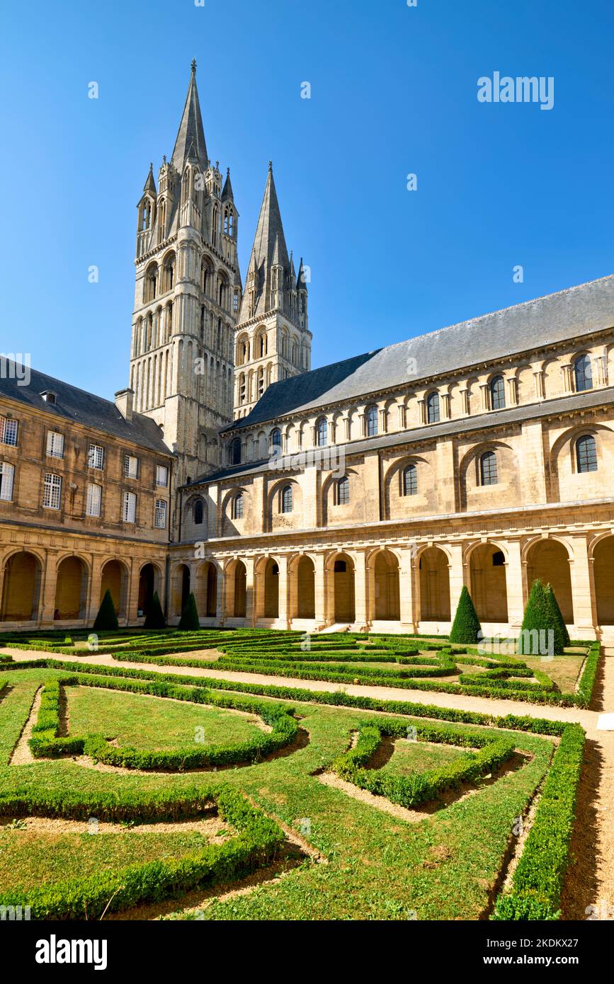 Die Abtei von Saint-Étienne, auch bekannt als Abbaye aux hommes ("Männerabtei"), ist ein ehemaliges Benediktinerkloster in der französischen Stadt Caen in der Normandie Stockfoto