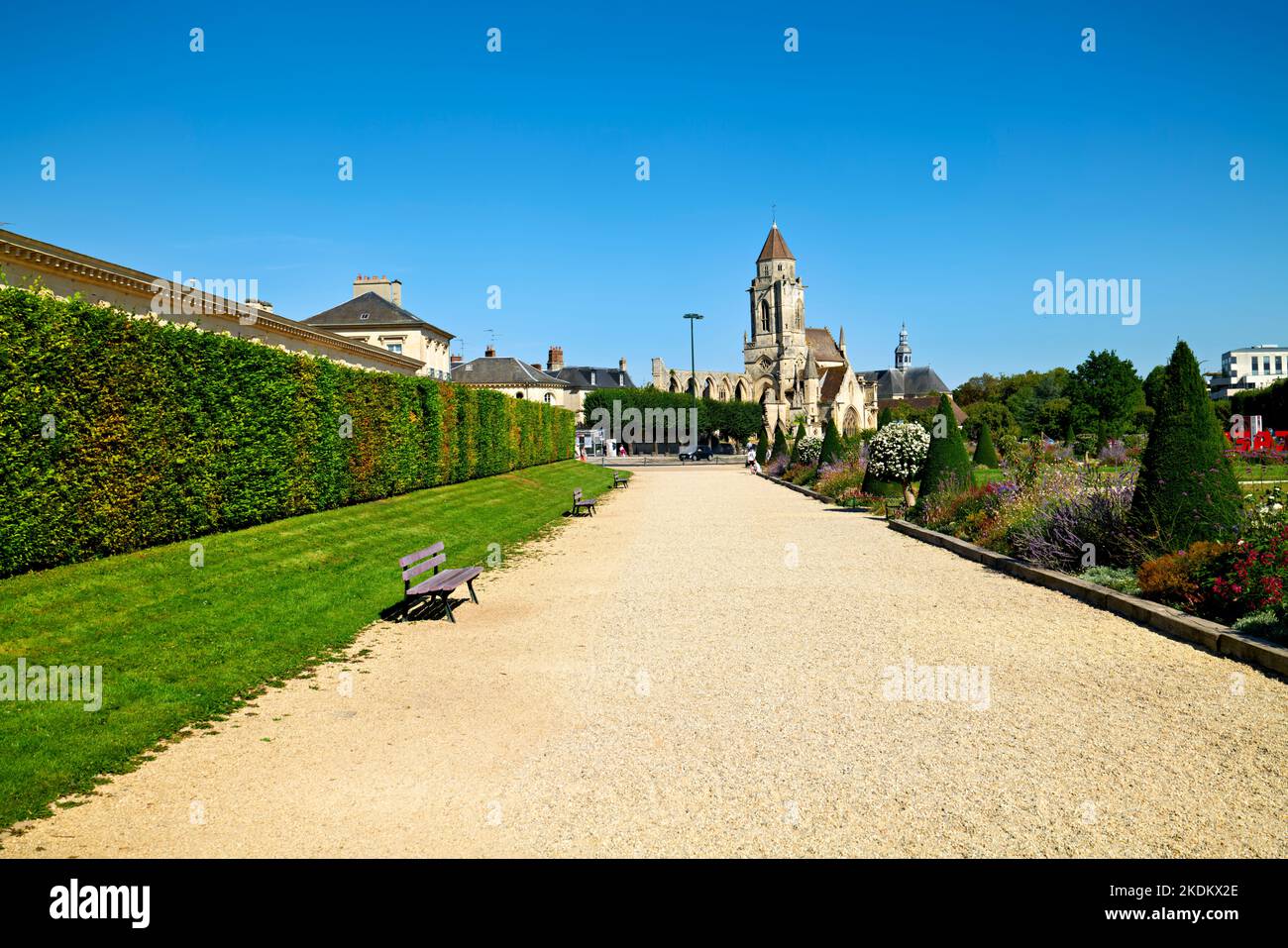 Caen Normandie Frankreich. Die Ruinen der Kirche Saint Étienne le Vieux Stockfoto