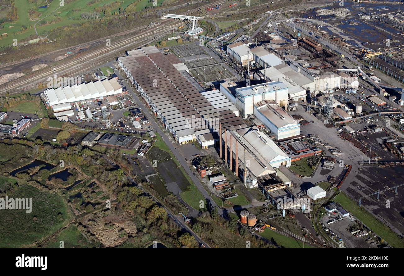 Luftaufnahme des Stahlwerks Liberty Steels in Aldwarke, Rotherham, South Yorkshire Stockfoto