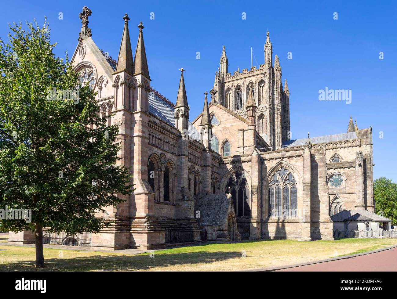 Hereford Cathedral oder Hereford Cathedral of Saint Mary the Virgin and Saint Ethelbert the King Hereford Herefordshire England GB Europa Stockfoto