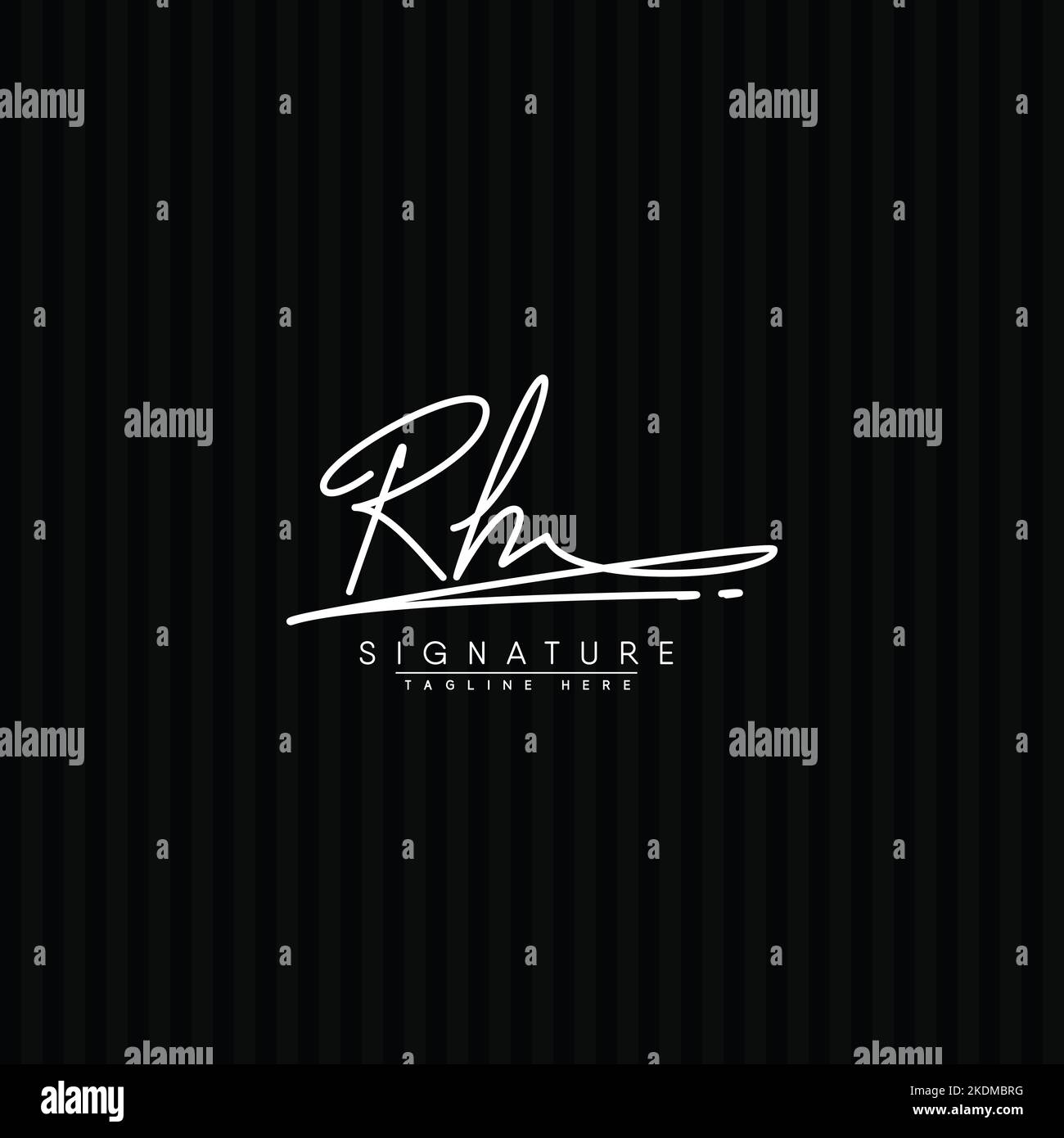 RH Initial Logo in Signature Style für Fotografie und Mode-Business - Hand gezeichnet Signature Logo Vektor Stock Vektor