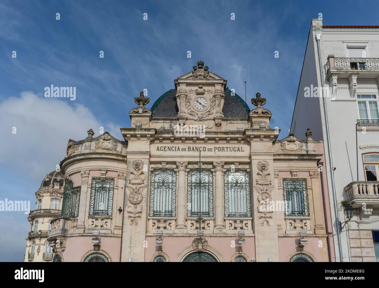 Historisches Zweiggebäude der Bank von Portugal (Banco de Portugal) - Coimbra, Portugal Stockfoto