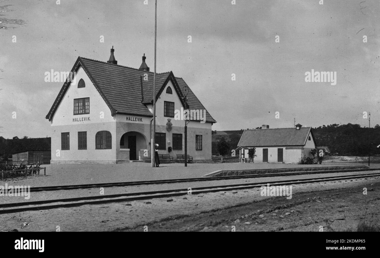 Bahnhof Hällevik Stockfoto