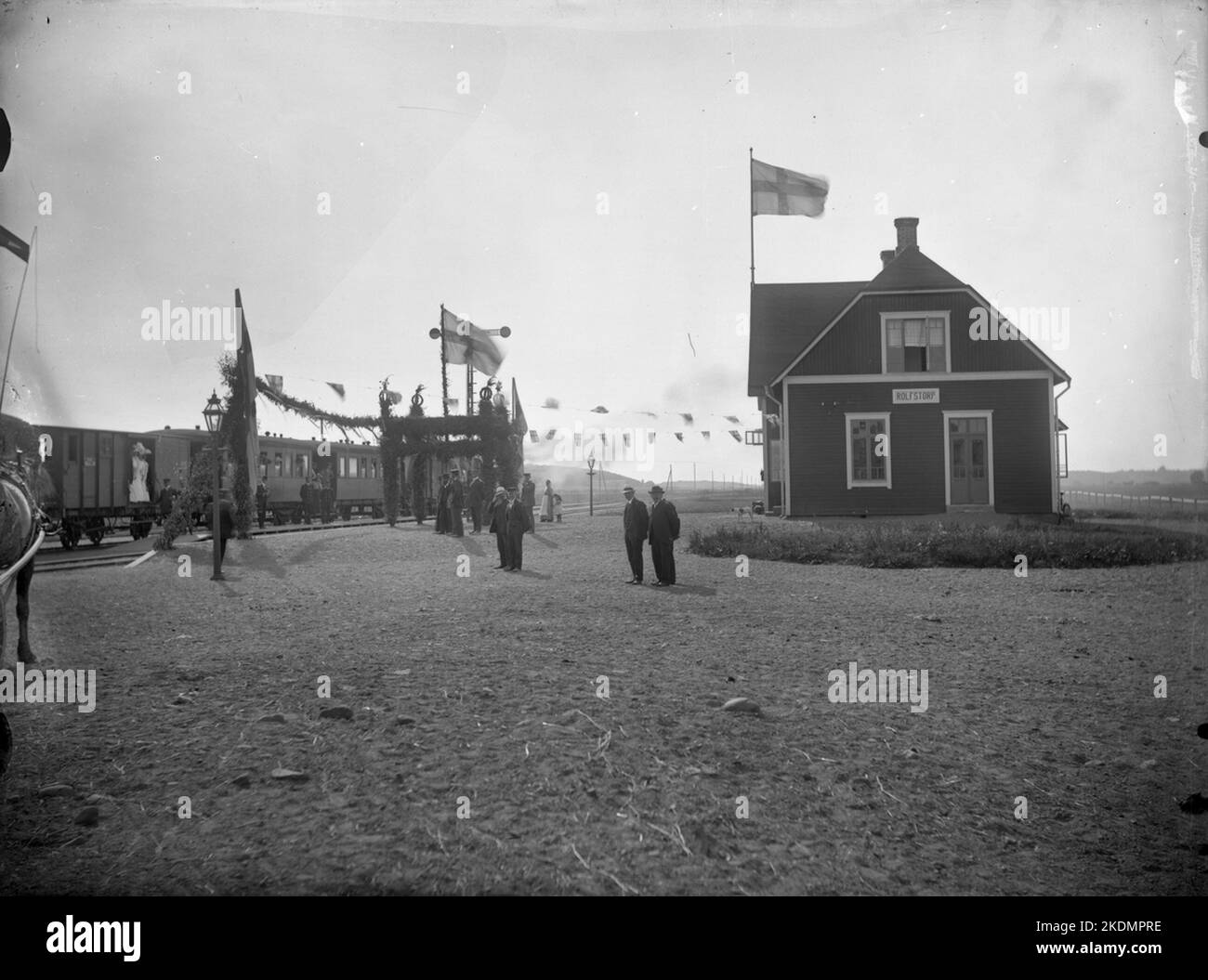 Bahnhof Rolfstorp. Stockfoto