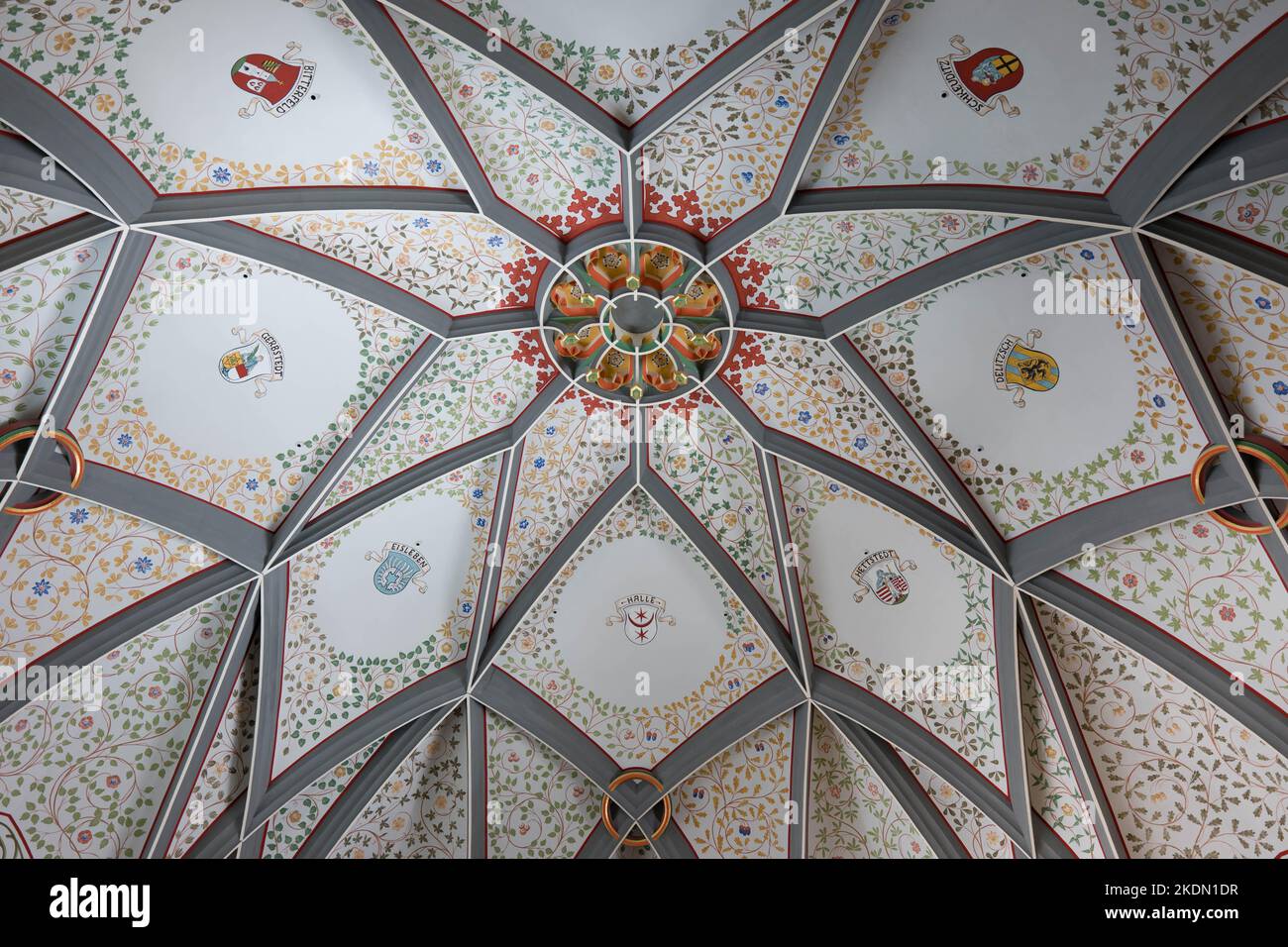 Landgericht Halle Deckengewölbe, Landgericht Halle Deckengewölbe, Tribunal de grande Instance de Halle Voûte de plafond, Stockfoto