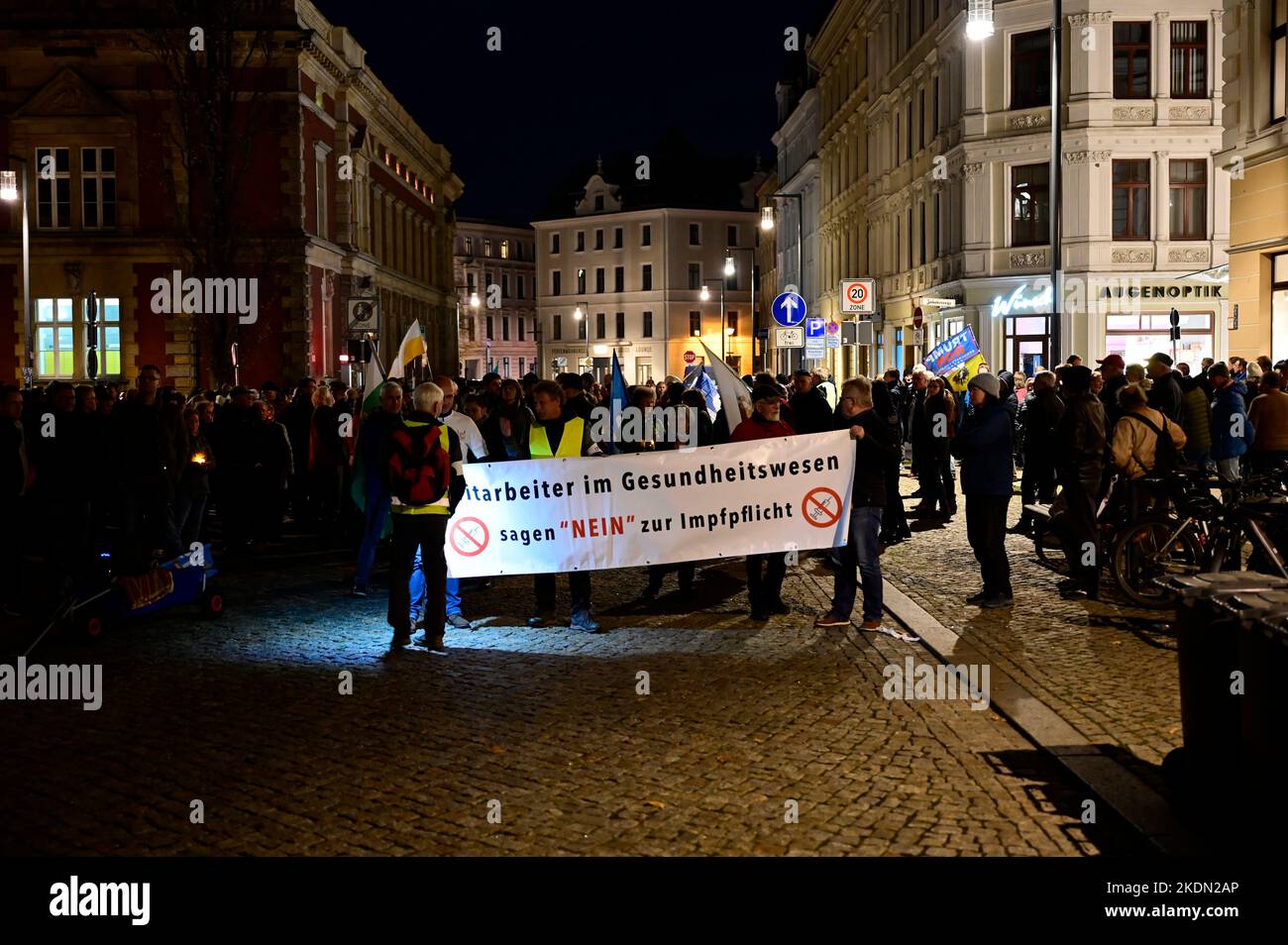 Montagesdemo auf dem Postplatz. Görlitz, 07.11.2022 Stockfoto