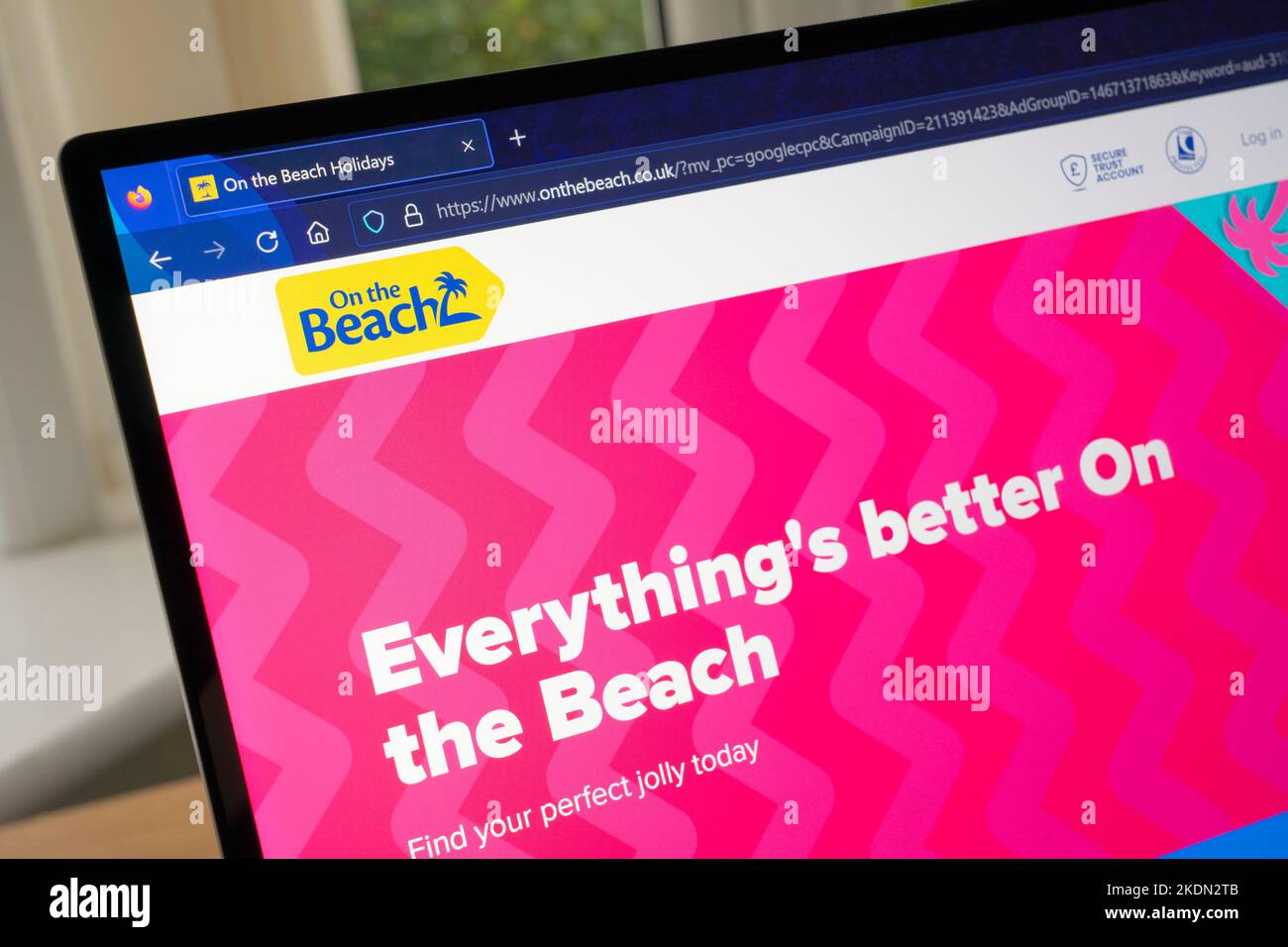 On the Beach fungiert als Agent, der eine Web-Suchschnittstelle zwischen Ihnen und verschiedenen Drittanbietern von Reiseprodukten bereitstellt Stockfoto