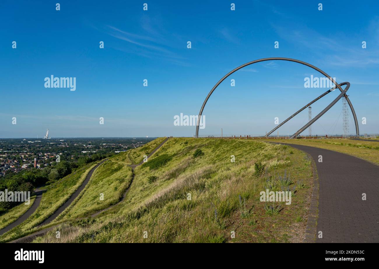 Hoheward Schlackenhaufen, Landschaftspark, größte Schlackenhaldenlandschaft im Ruhrgebiet, horizontale Sternwarte, Herten NRW, Deutschland Stockfoto