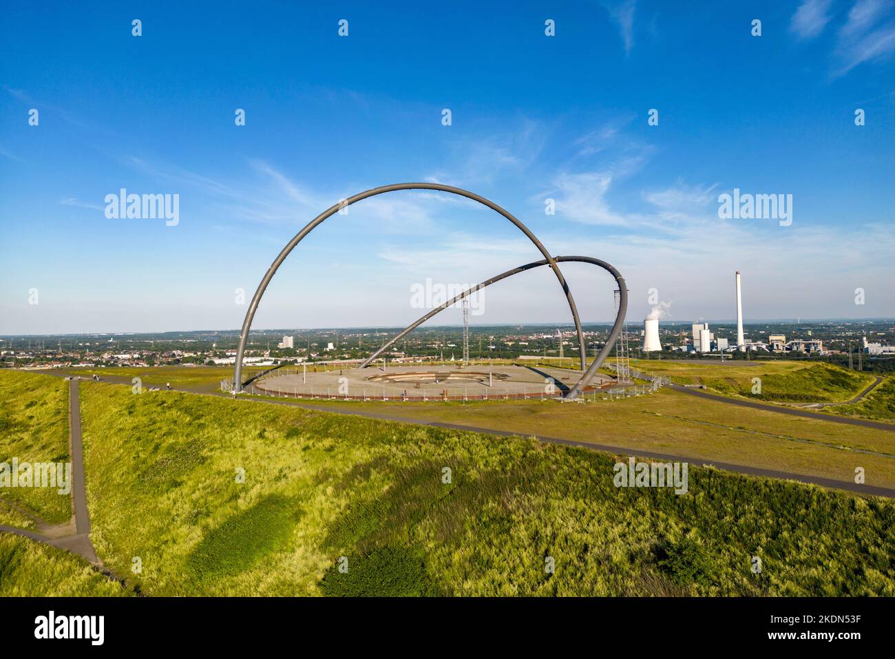 Hoheward Schlackenhaufen, Landschaftspark, größte Schlackenhaldenlandschaft im Ruhrgebiet, horizontale Sternwarte, Herten NRW, Deutschland Stockfoto