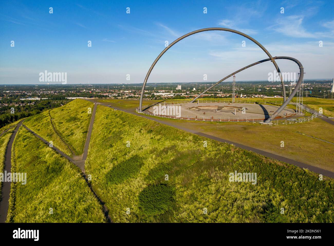 Hoheward Schlackenhaufen, Landschaftspark, größte Schlackenhaldenlandschaft im Ruhrgebiet, horizontale Sternwarte, Herten NRW, Deutschland Stockfoto