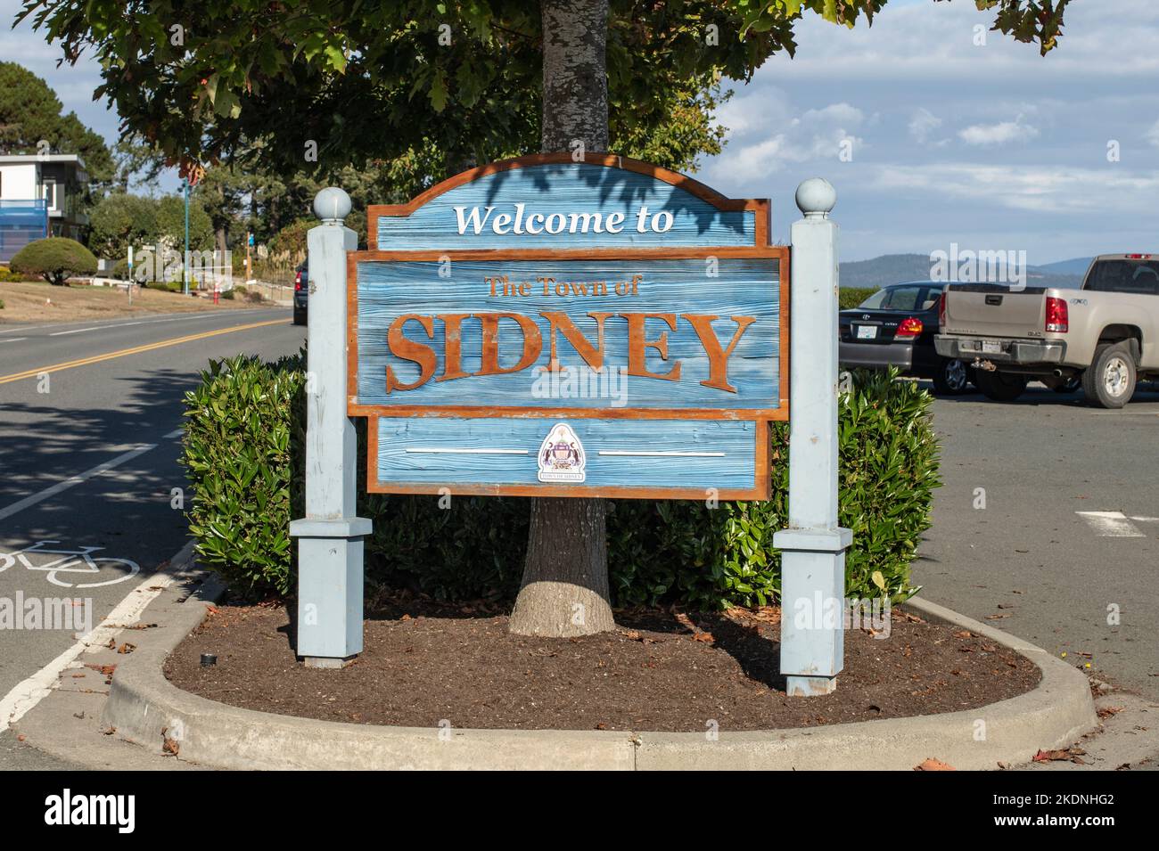 Willkommen beim Sidney-Schild Stockfoto